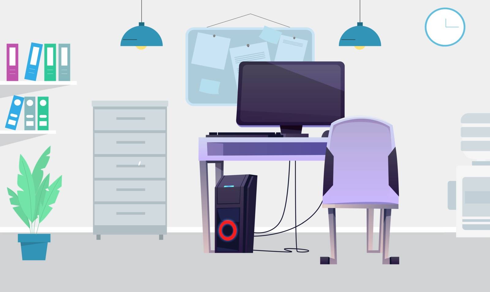 mock up illustration of work space in a living room