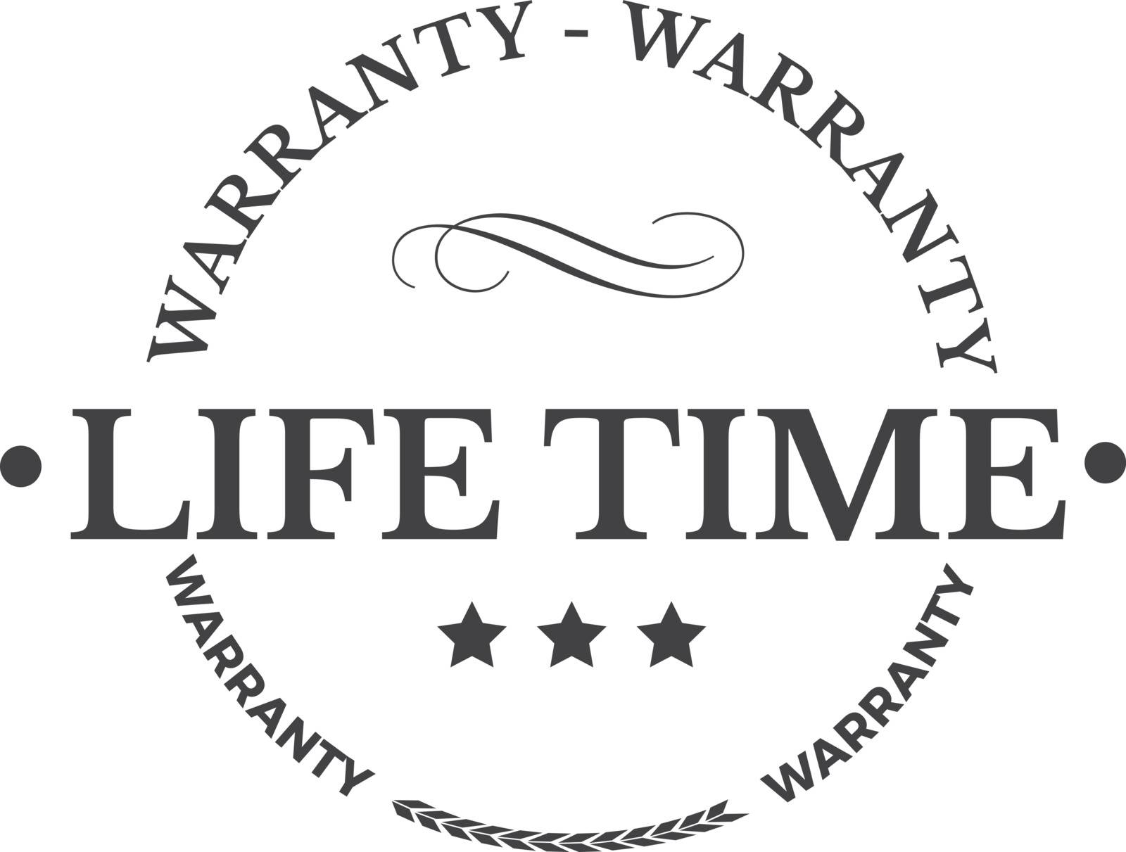 lifetime warranty illustration design stamp