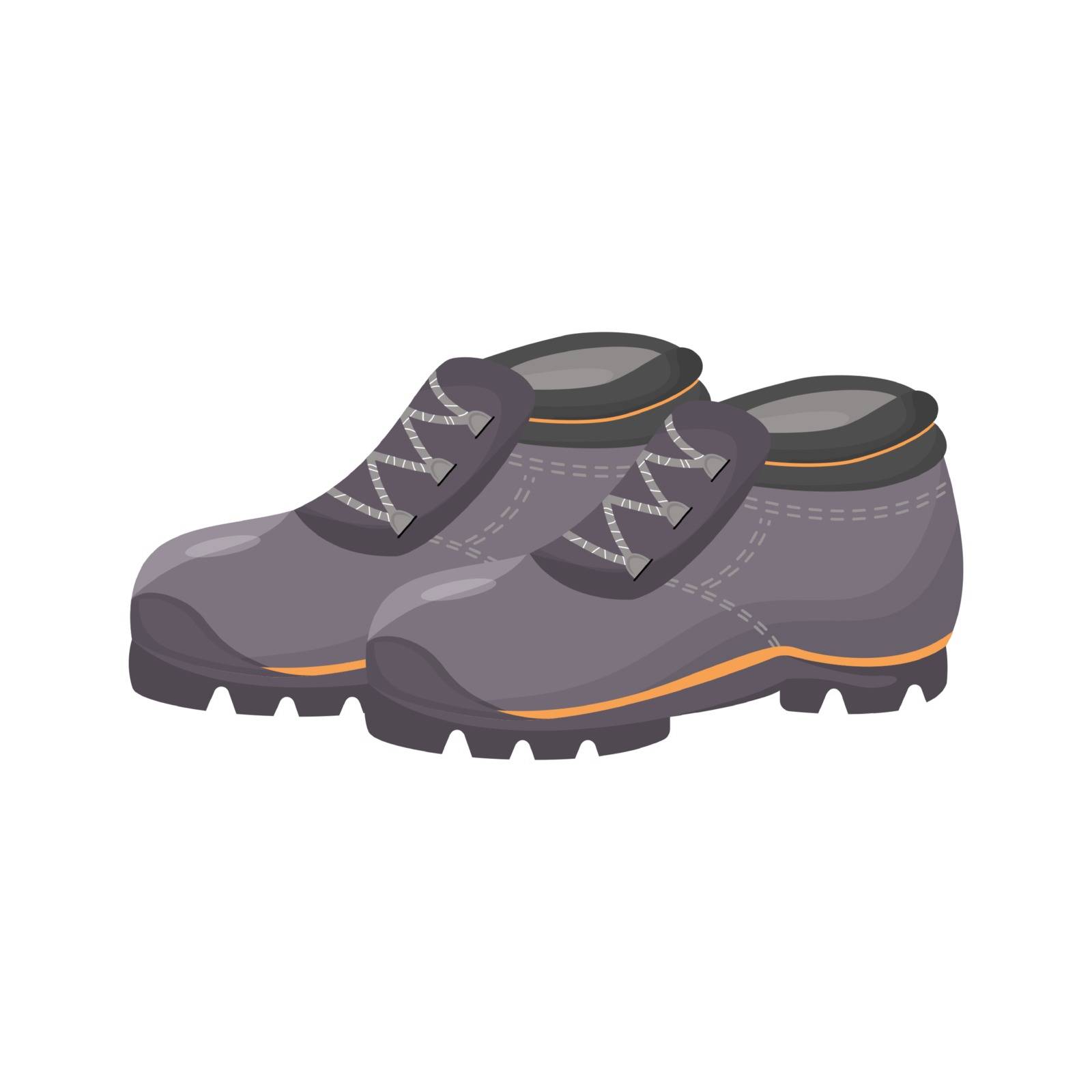 Rubber shoes, galoshes cartoon vector illustration. Personal protective equipment, gardening and industrial waterproof boots. Seasonal footwear. Gray gumboots isolated on white background