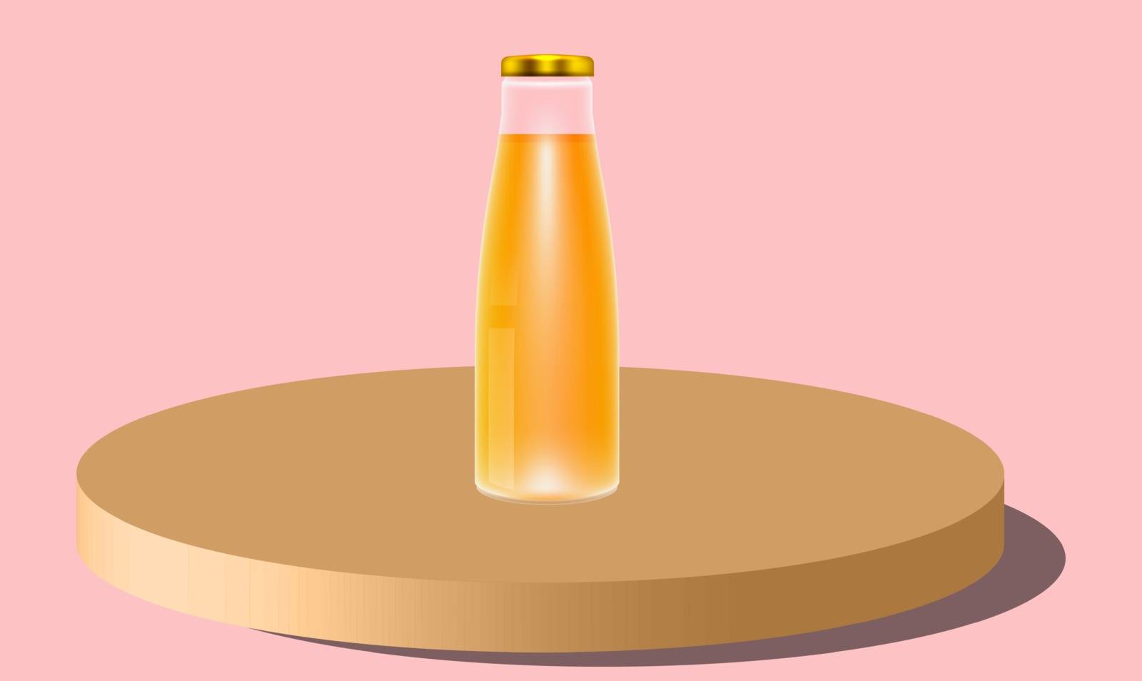 mock up illustration of juice bottle on podium