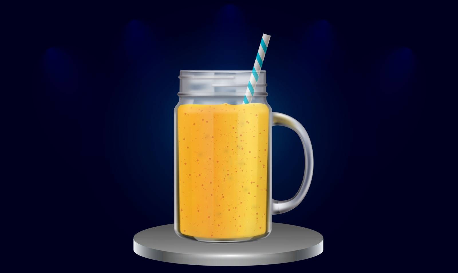 mock up illustration of juice mug on podium by aanavcreationsplus