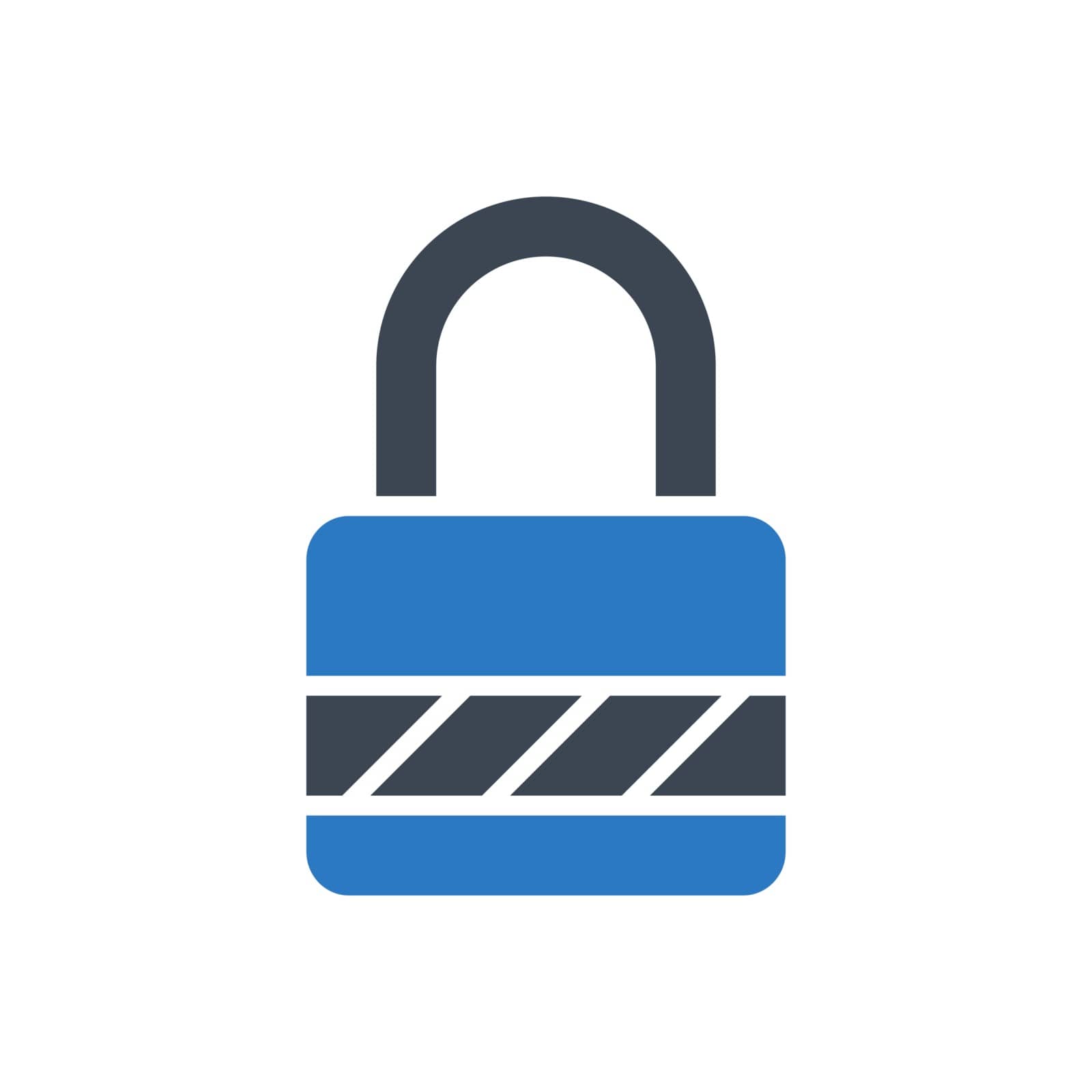 Padlock Related Vector Glyph Icon. Isolated on White Background. Vector Illustration.