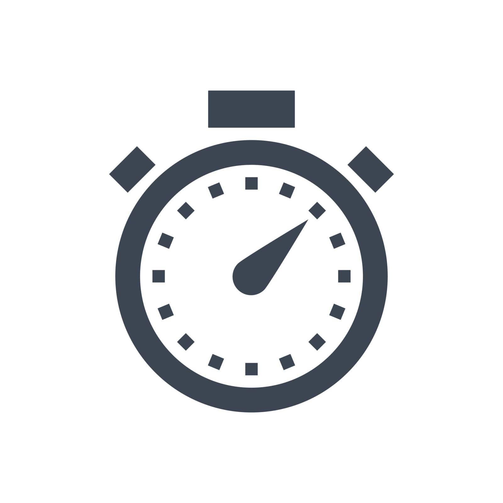 Stopwatch Related Vector Glyph Icon. Isolated on White Background. Vector Illustration.