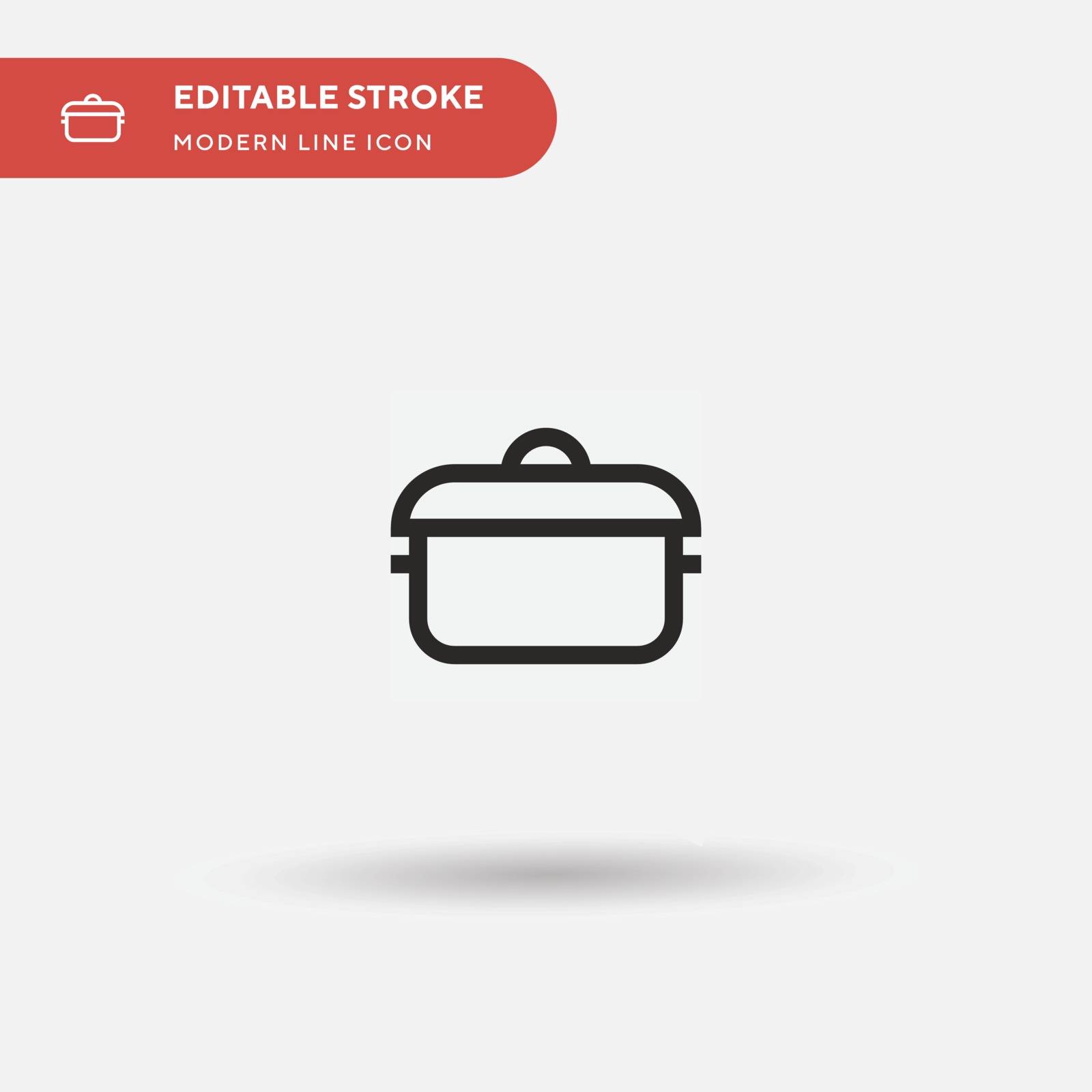 Cooking Pot Simple vector icon. Illustration symbol design template for web mobile UI element. Perfect color modern pictogram on editable stroke. Cooking Pot icons for your business project