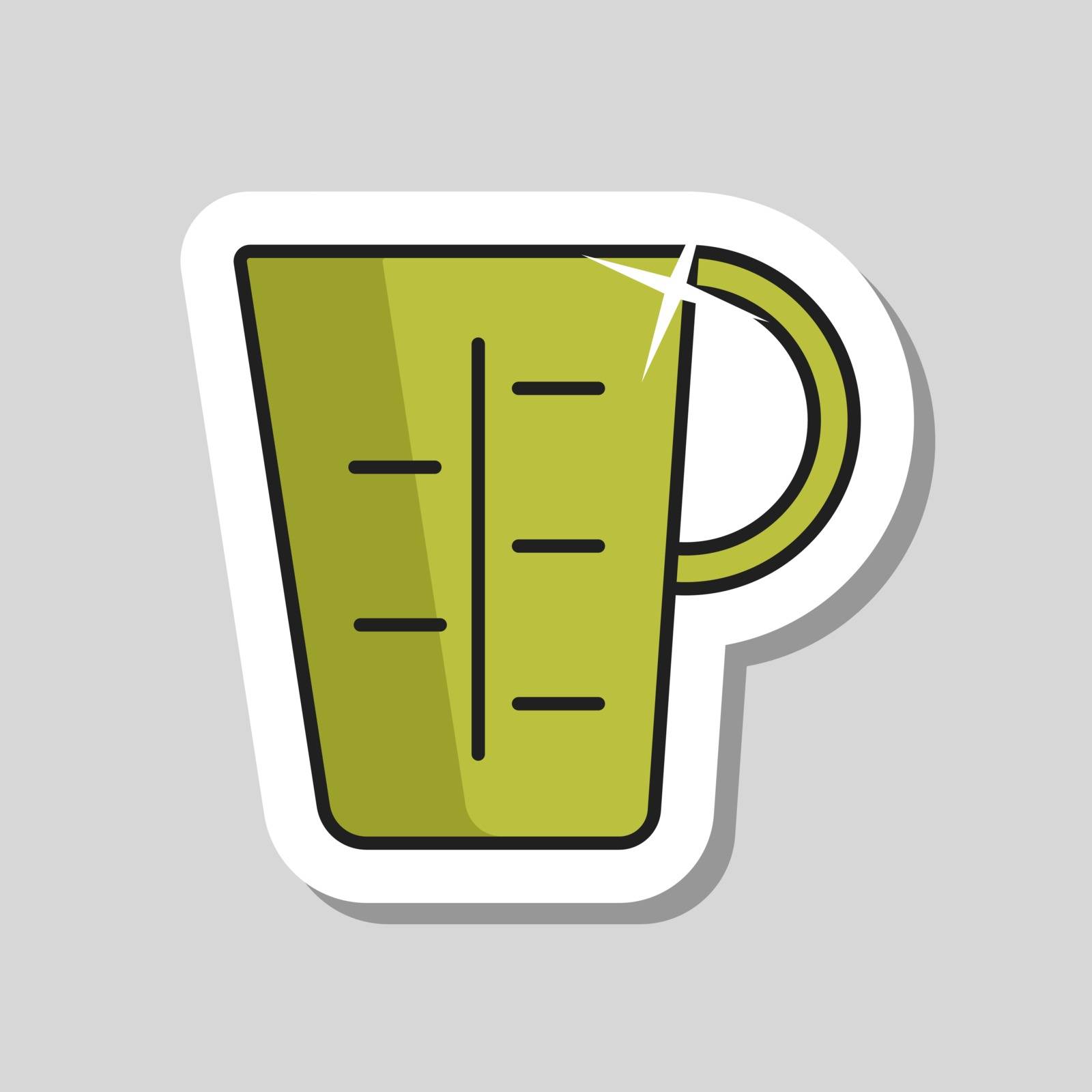 Measuring cup, beaker vector icon. Kitchen appliance. Graph symbol for cooking web site design, logo, app, UI