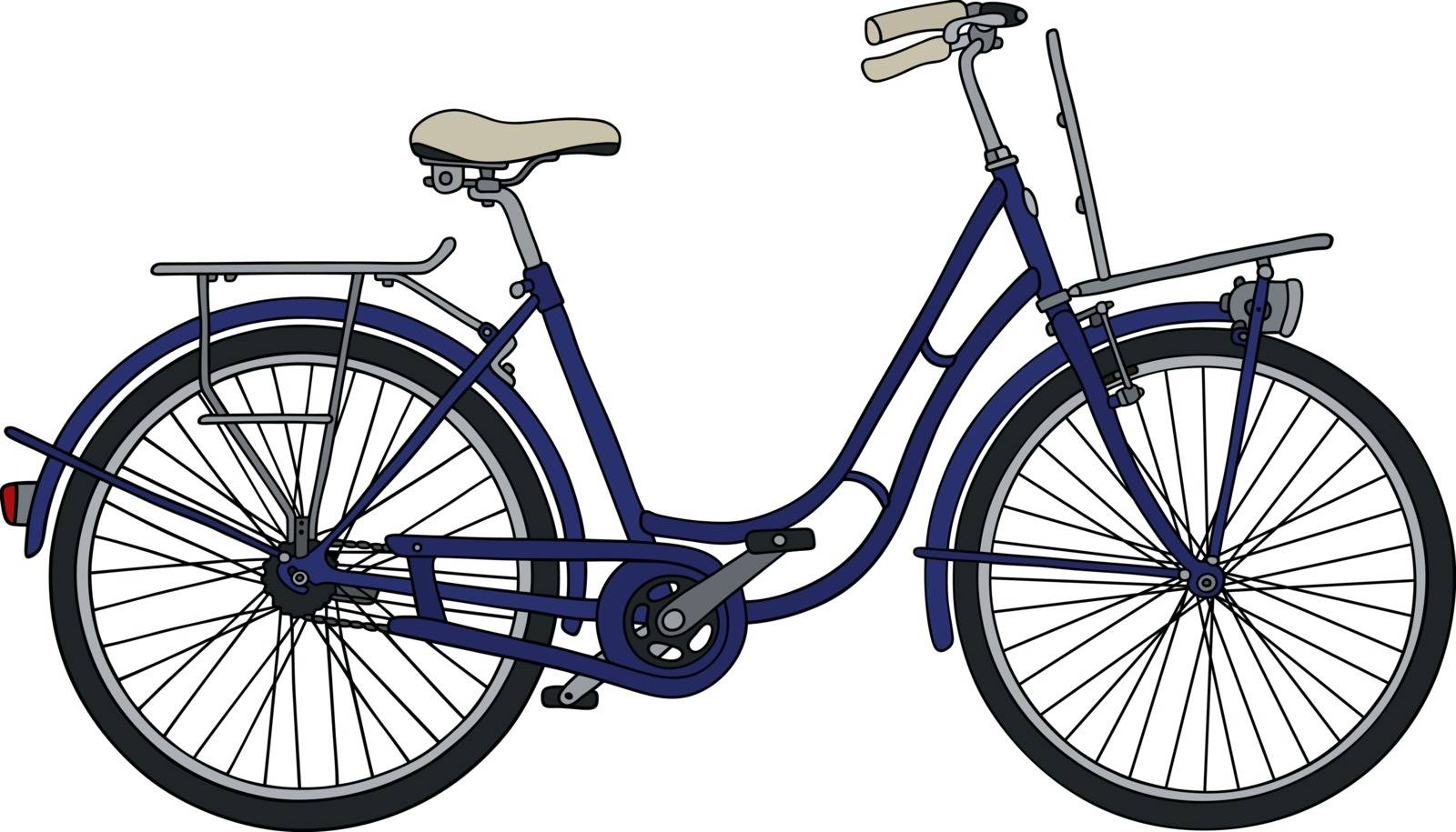 Hand drawing of a classic blue velocipede