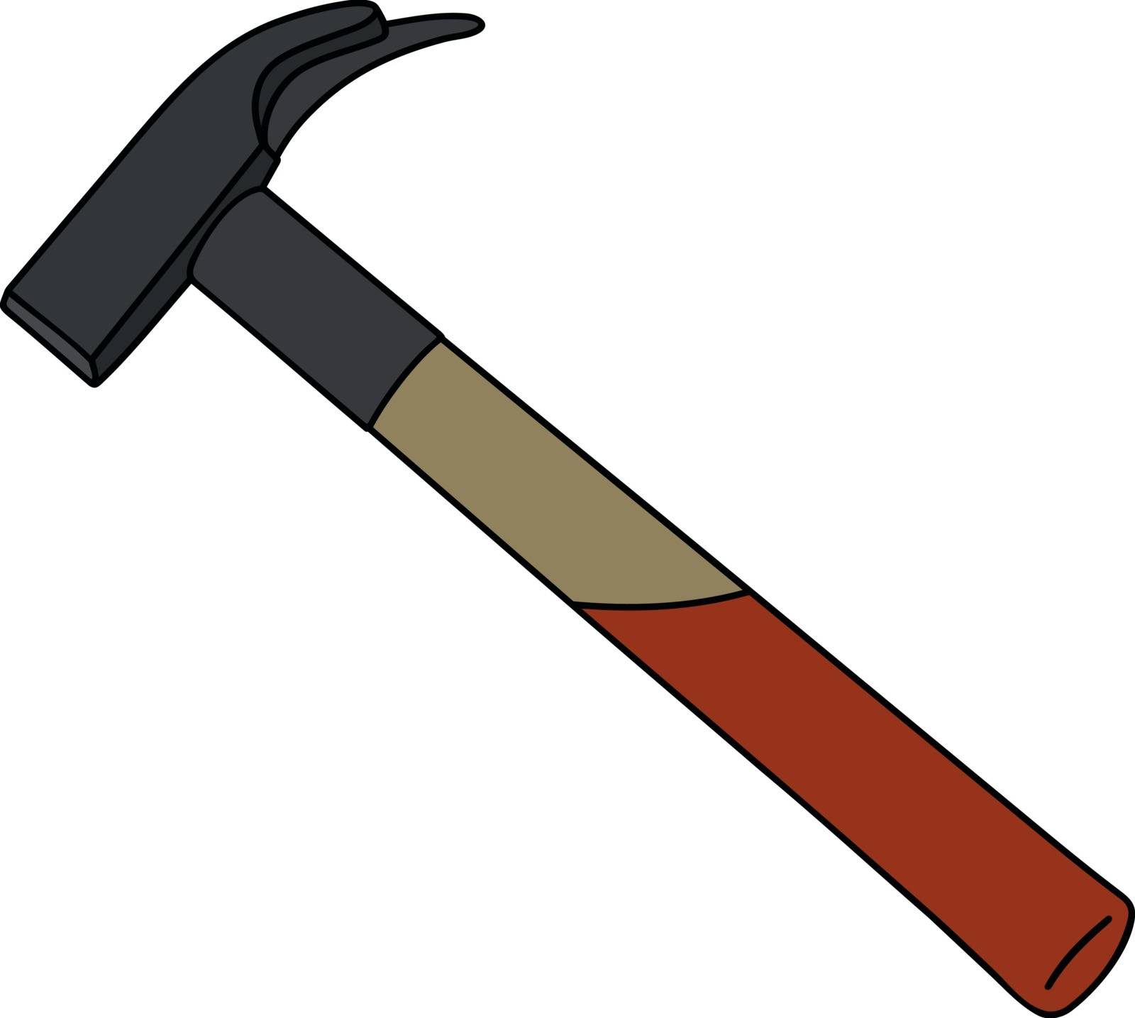 Hand drawing of a classic carpenter hammer