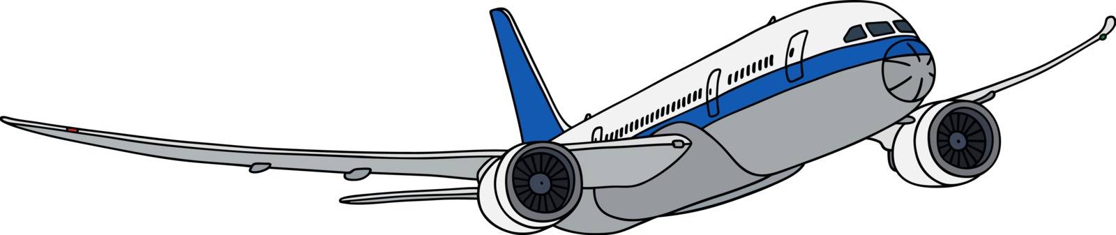 Hand drawing of a jet airliner