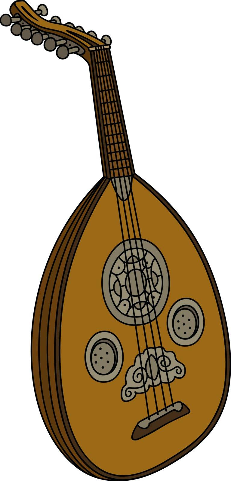 Hand drawing of a classic lute