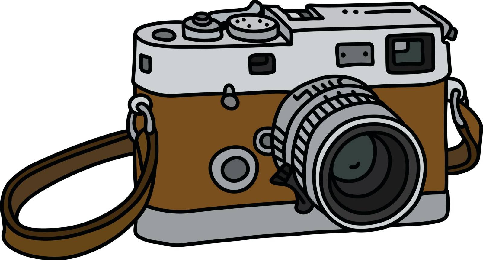 The vector drawing of a retro photographic camera