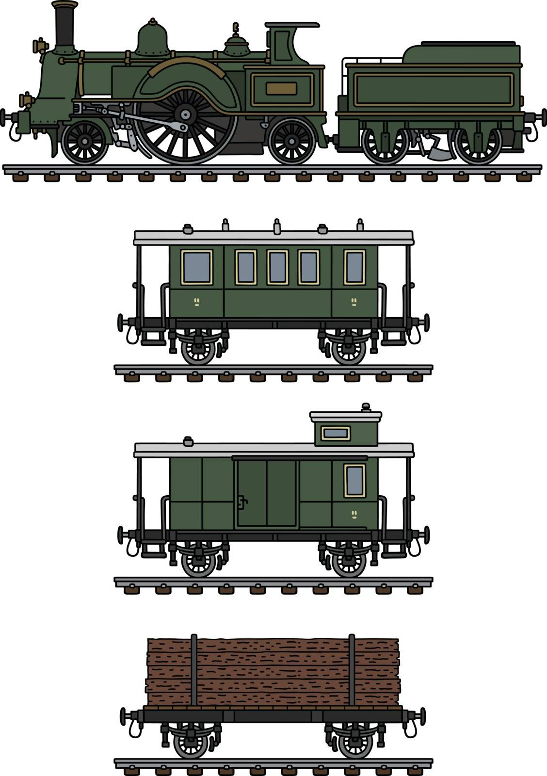 Vintage steam train by vostal