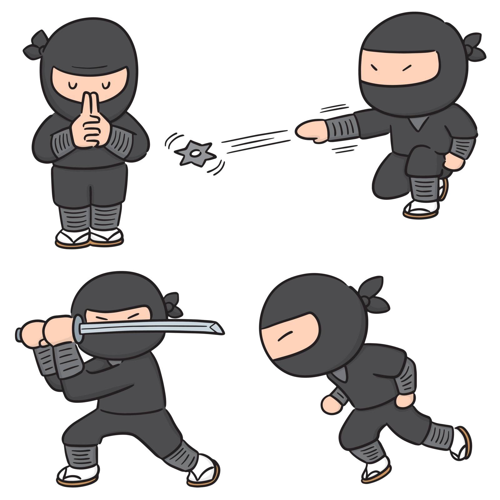 vector set of ninja