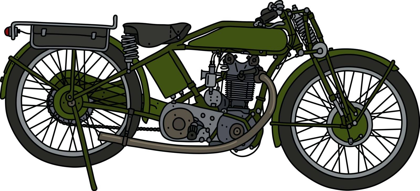 The classic green motorcycle by vostal
