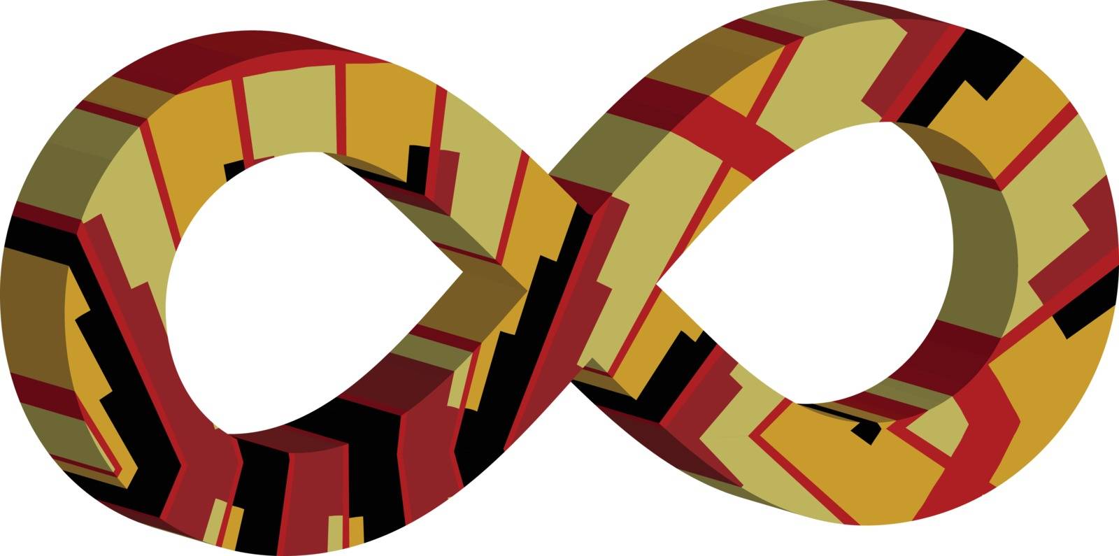 Colorful three-dimensional font Symbol
