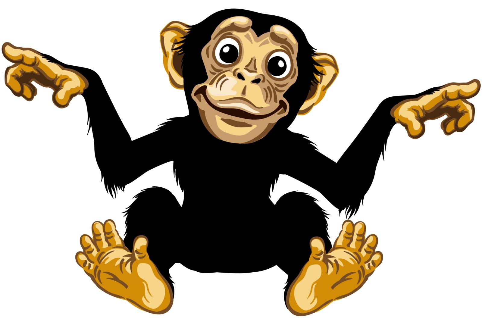 smiling cartoon chimpanzee by insima