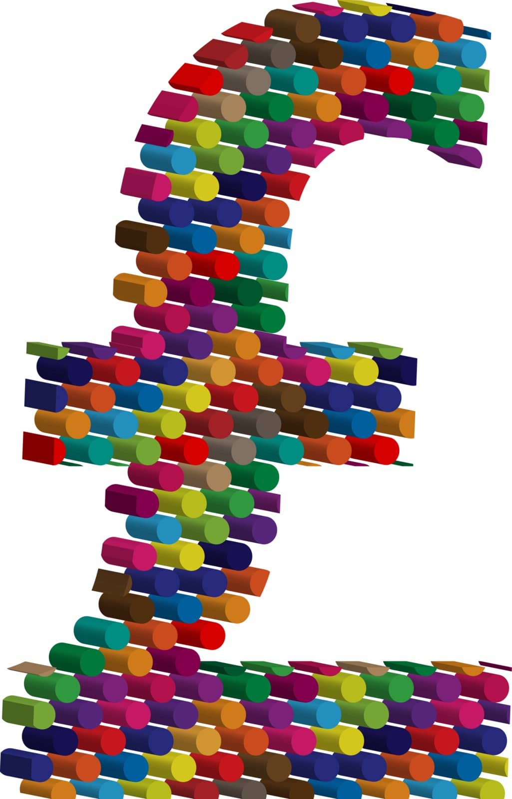 Colorful three-dimensional symbol by aroas