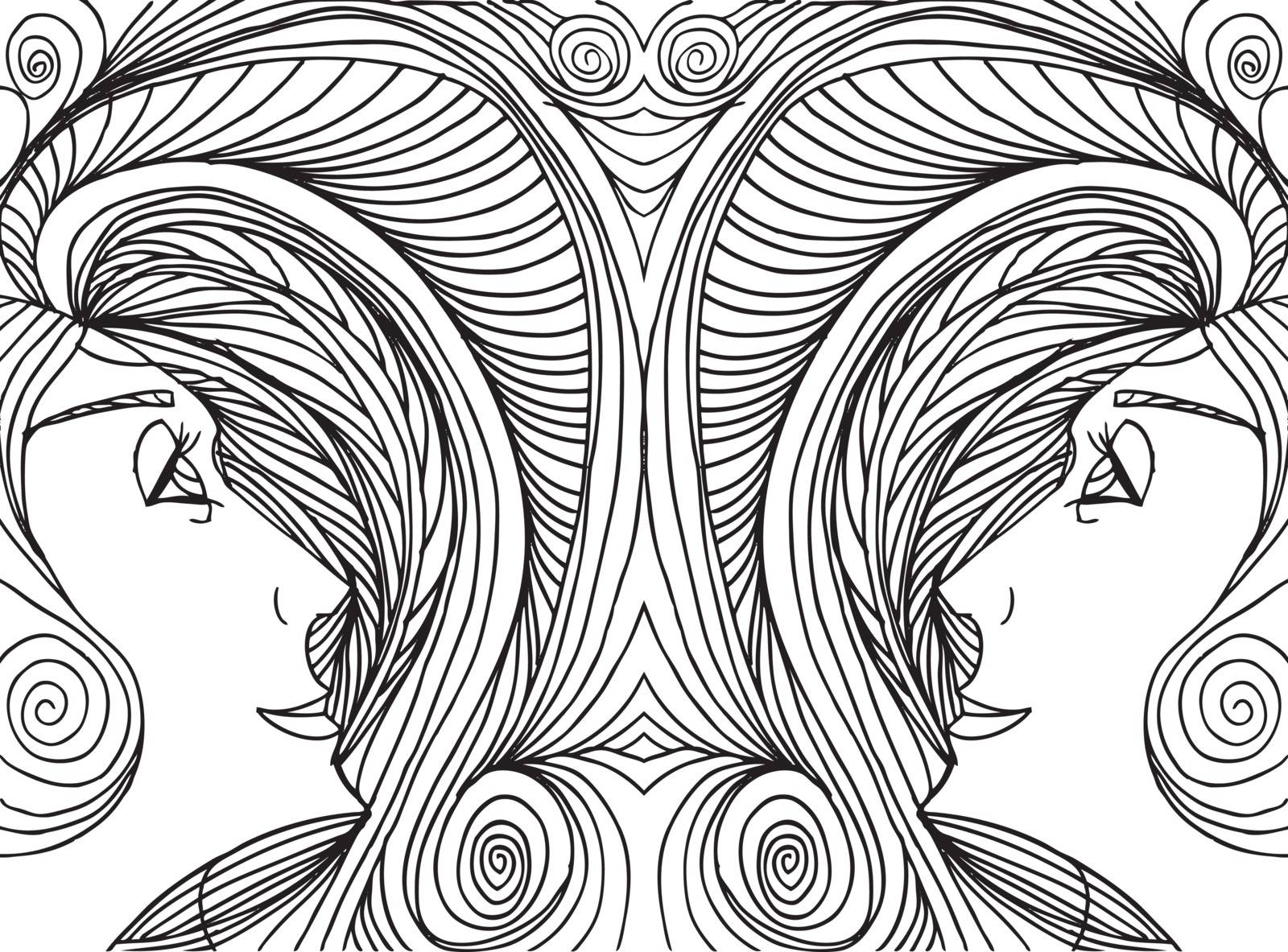 Abstract sketch of woman face. Vector illustration. by aroas