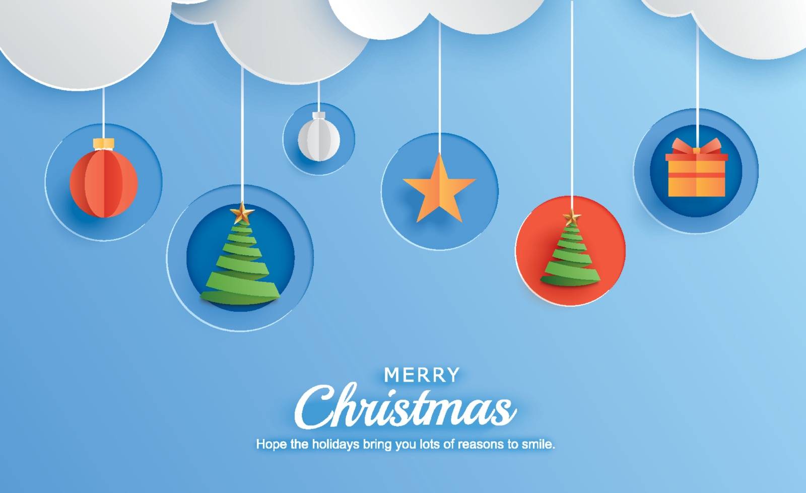 Merry christmas and happy new year greeting card banner template by kaisorn