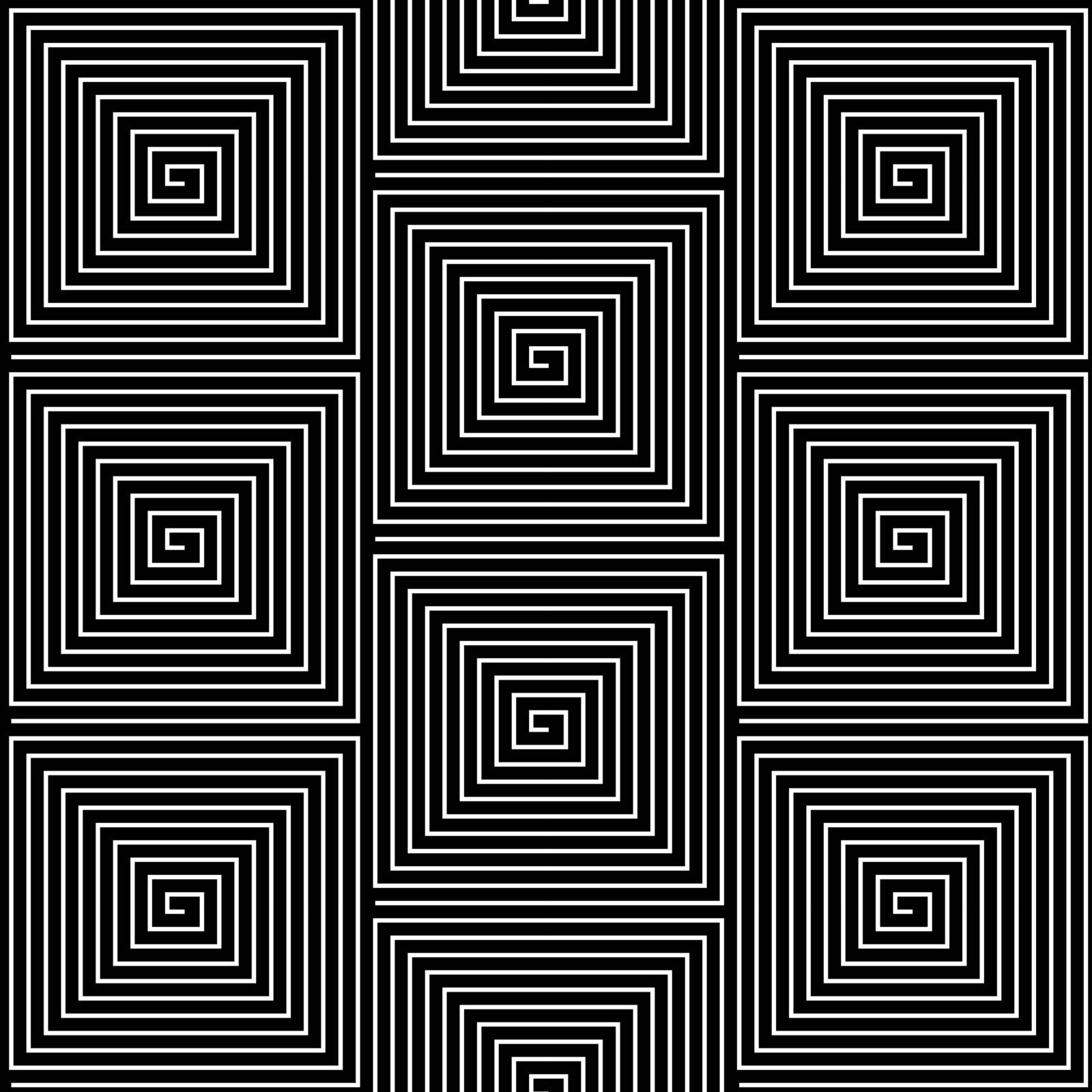 Black and White Hypnotic Background Seamless Pattern. by yganko