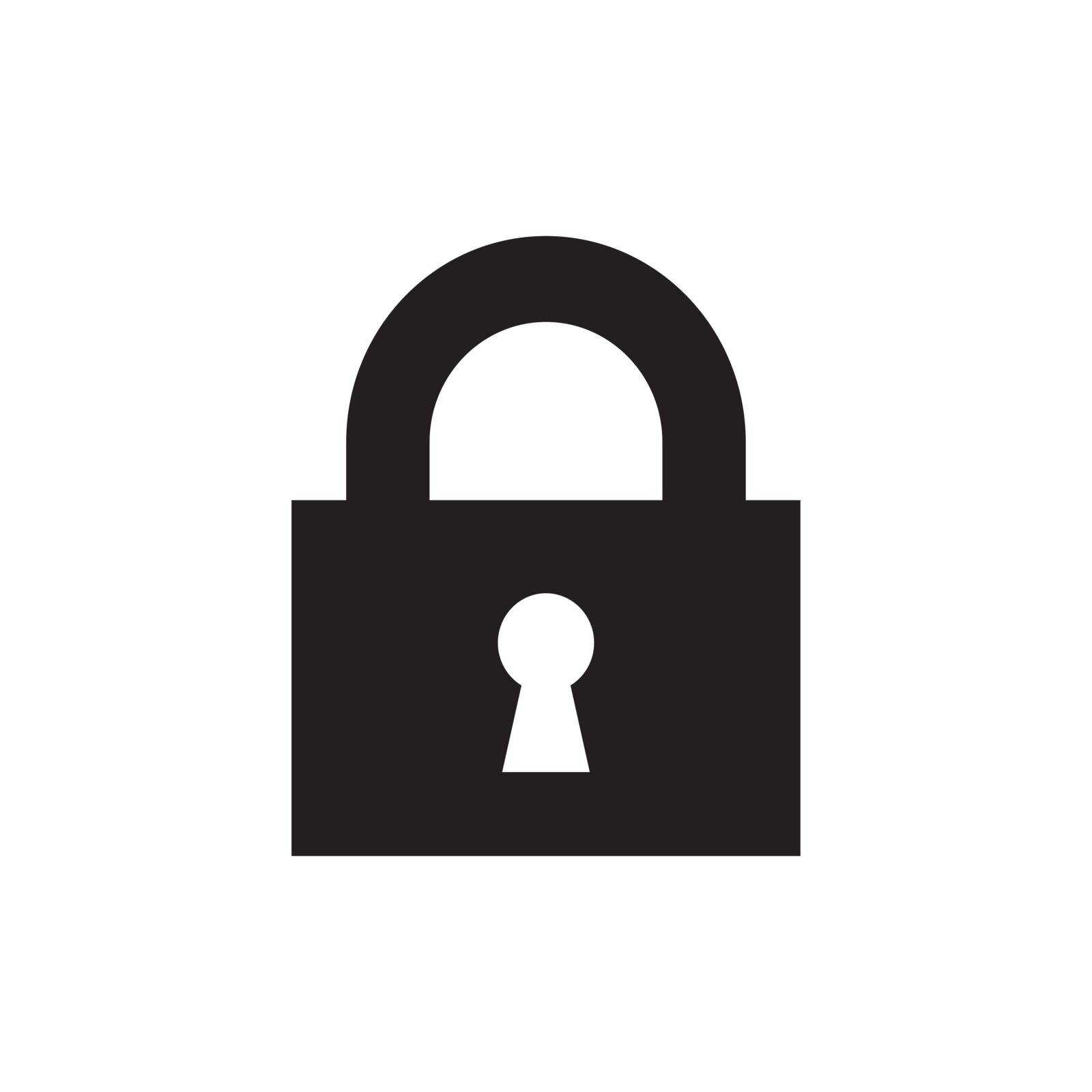 lock vector icon illustration by barks