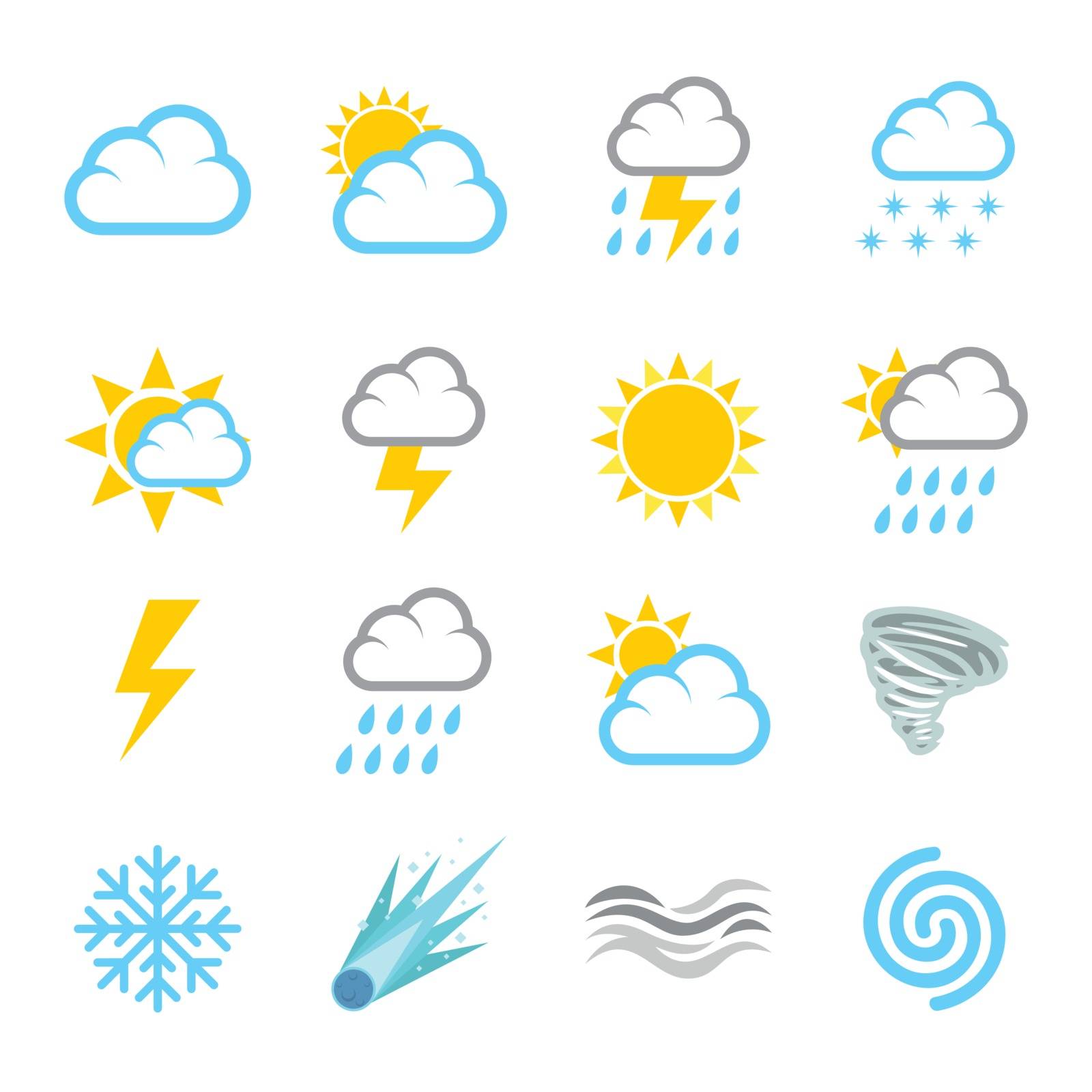 Weather Forecast Air Temperature Season Flat Icon Element Vector by Ienjoyeverytime