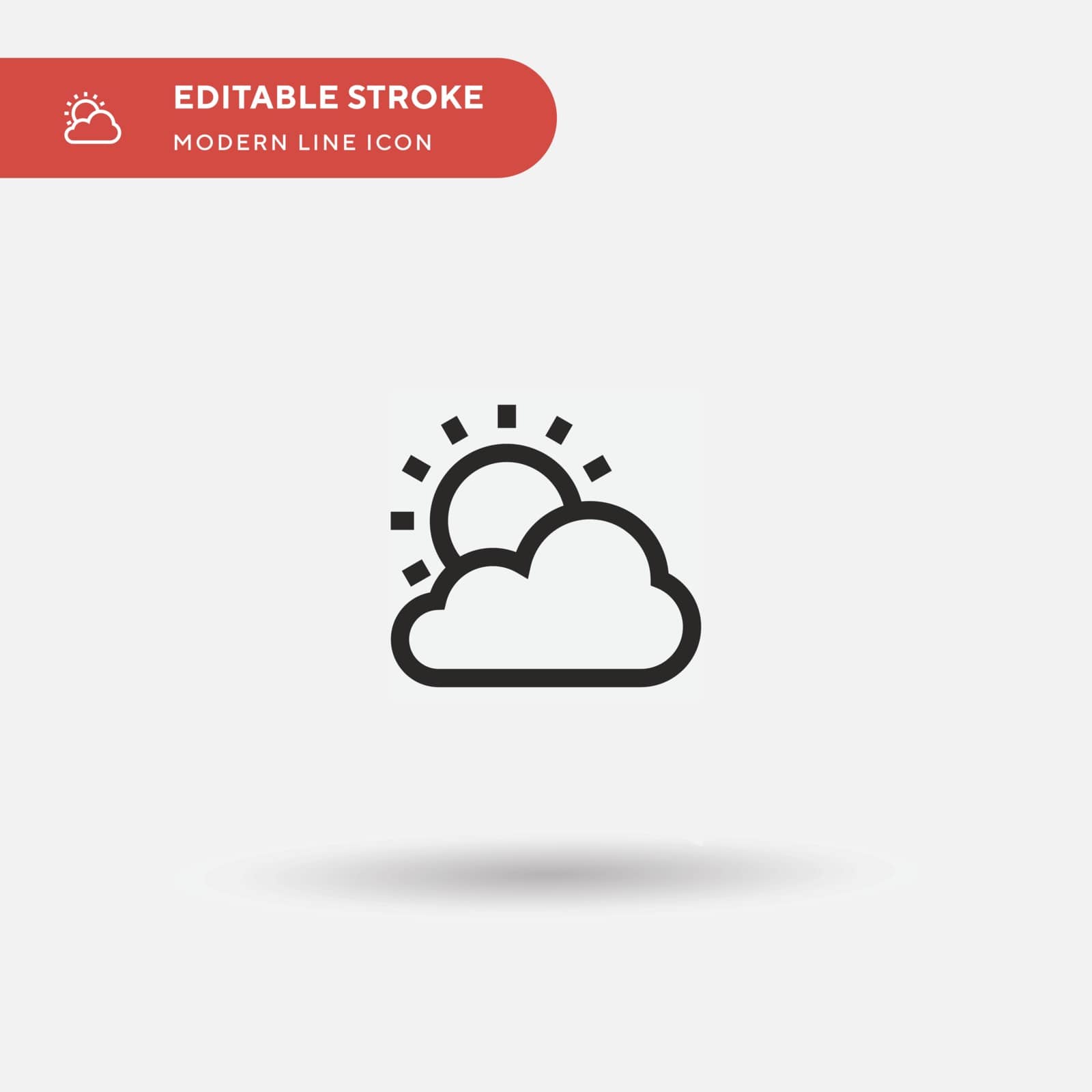 Cloudy Simple vector icon. Illustration symbol design template for web mobile UI element. Perfect color modern pictogram on editable stroke. Cloudy icons for your business project