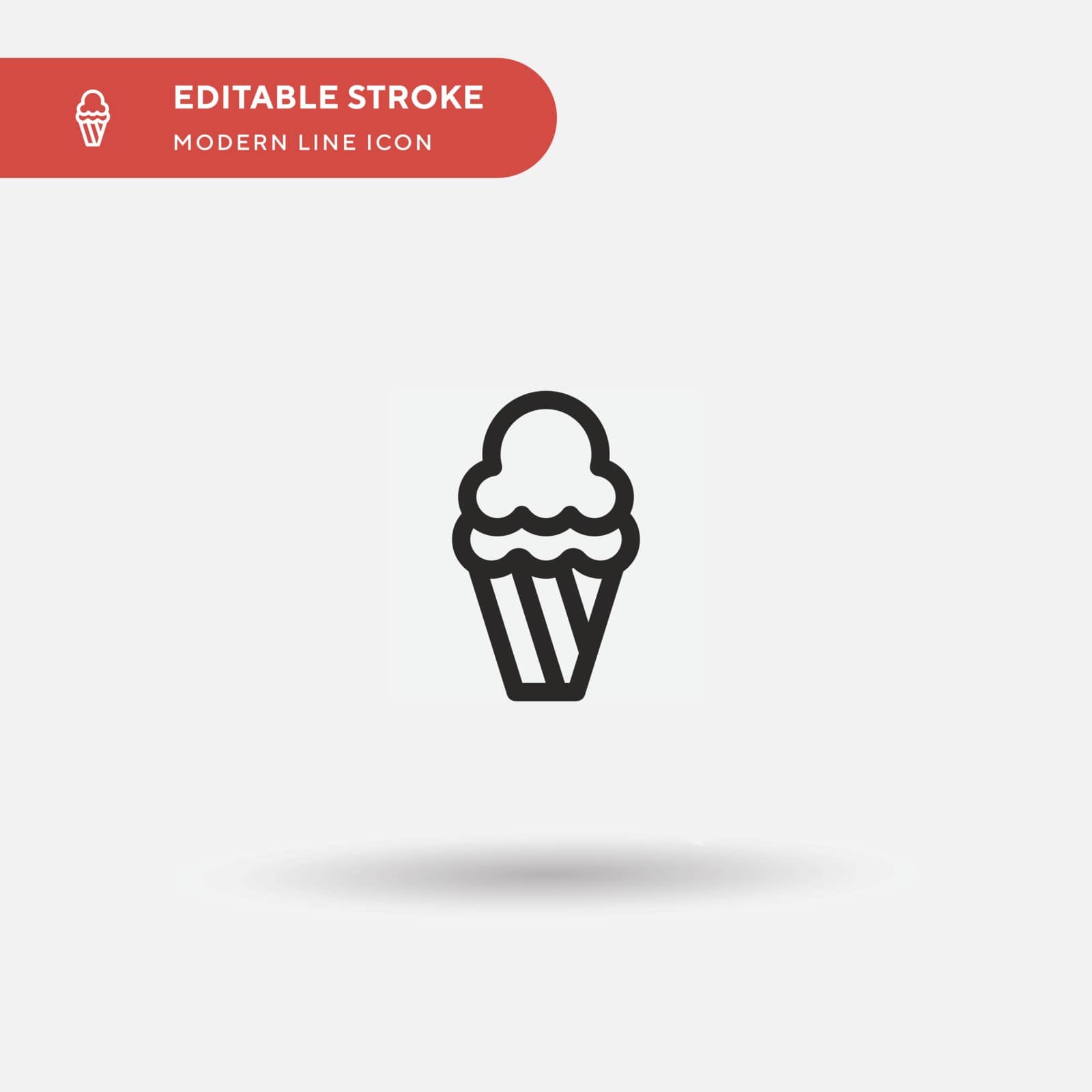 Ice Cream Simple vector icon. Illustration symbol design template for web mobile UI element. Perfect color modern pictogram on editable stroke. Ice Cream icons for your business project