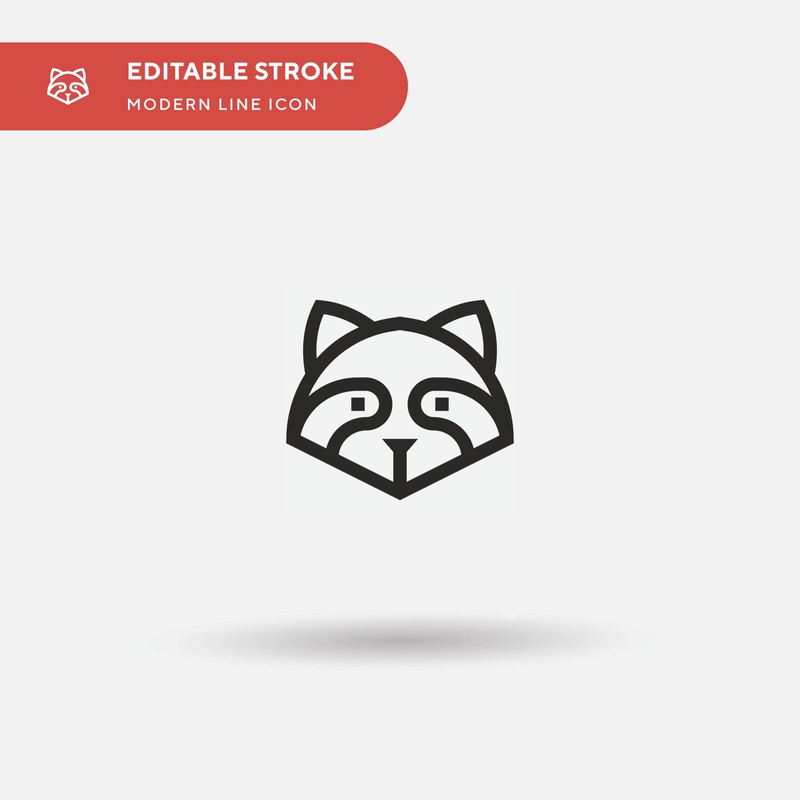 Raccoon Simple vector icon. Illustration symbol design template  by guapoo