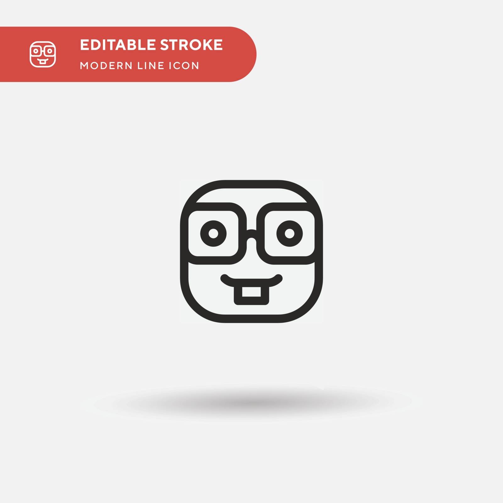 Nerd Simple vector icon. Illustration symbol design template for by guapoo