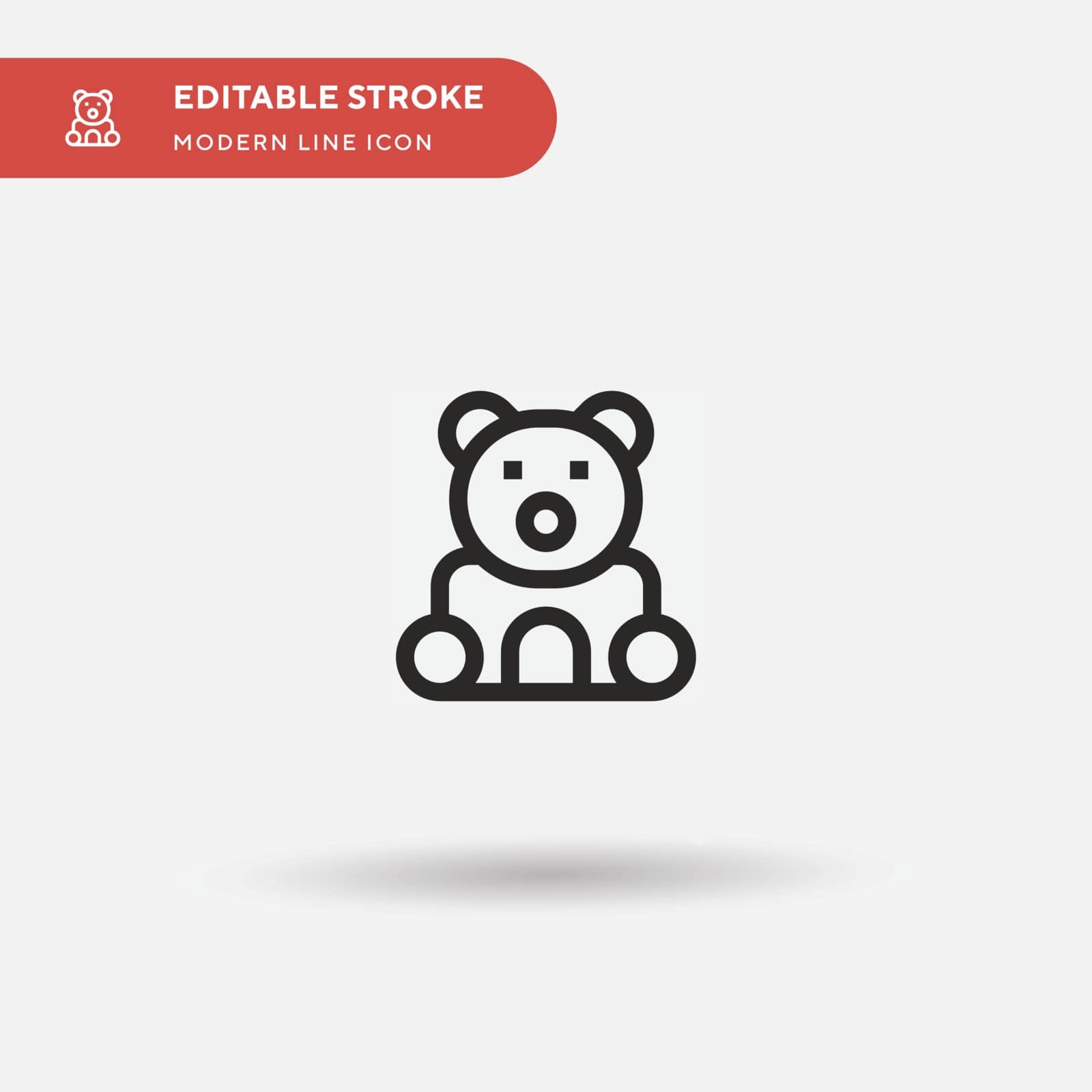 Teddy Bear Simple vector icon. Illustration symbol design templa by guapoo