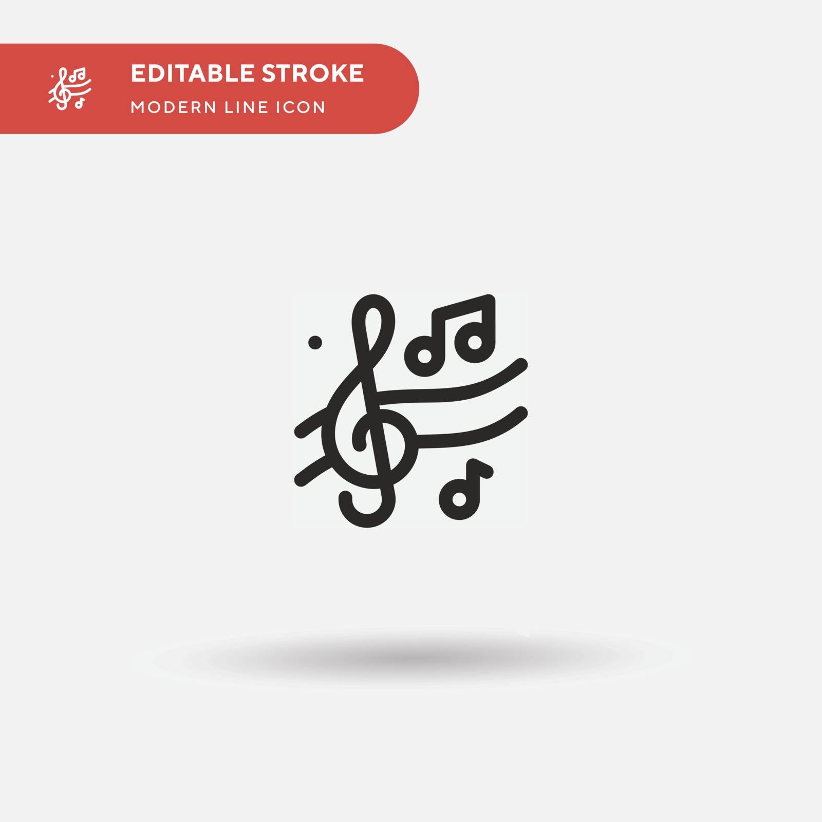 Music Simple vector icon. Illustration symbol design template for web mobile UI element. Perfect color modern pictogram on editable stroke. Music icons for your business project