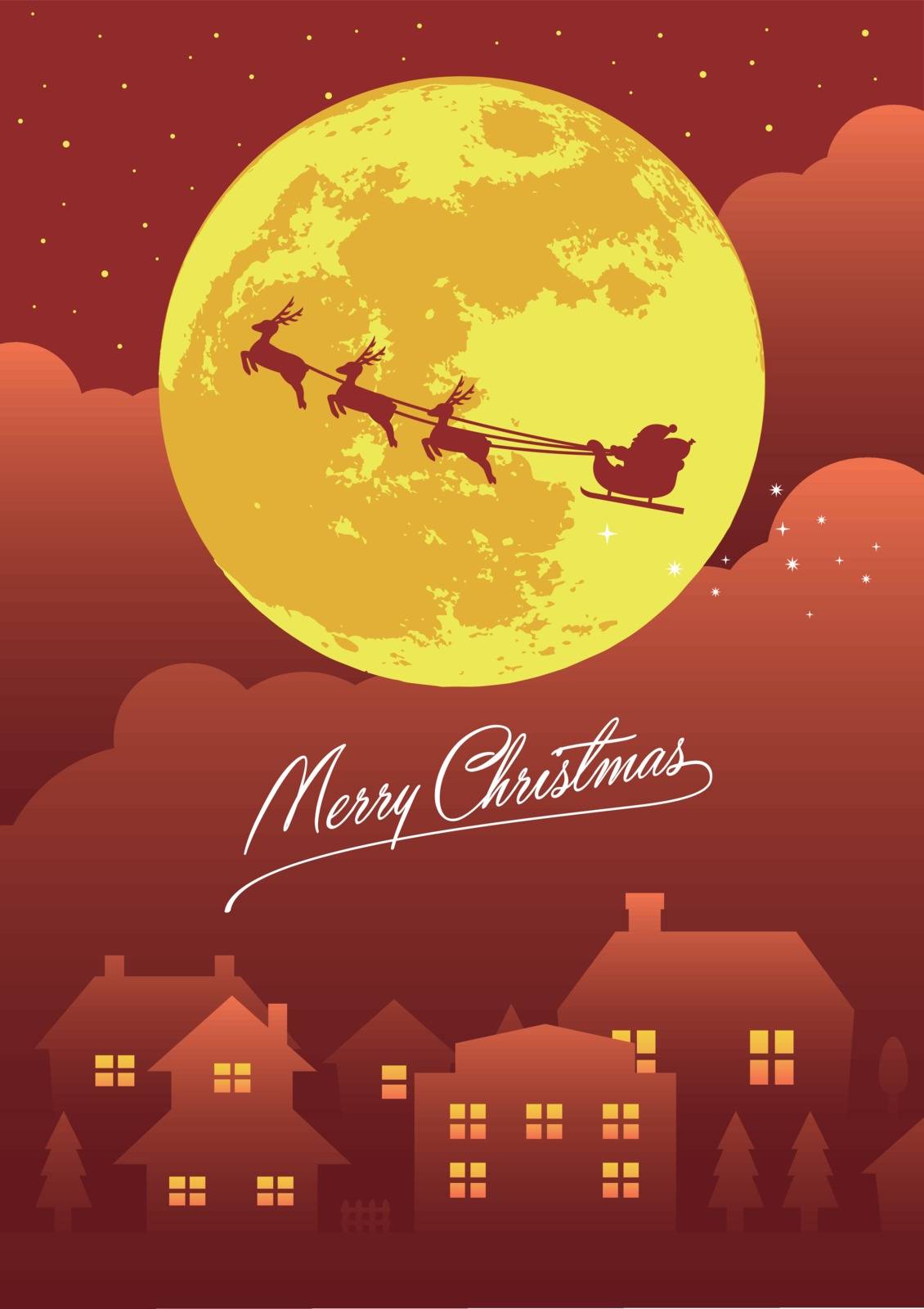Merry christmas greeting card vector illustration