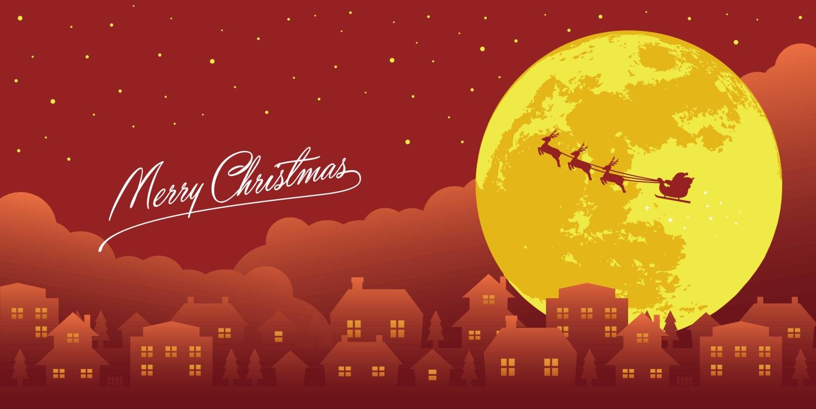 Merry christmas banner vector illustration
