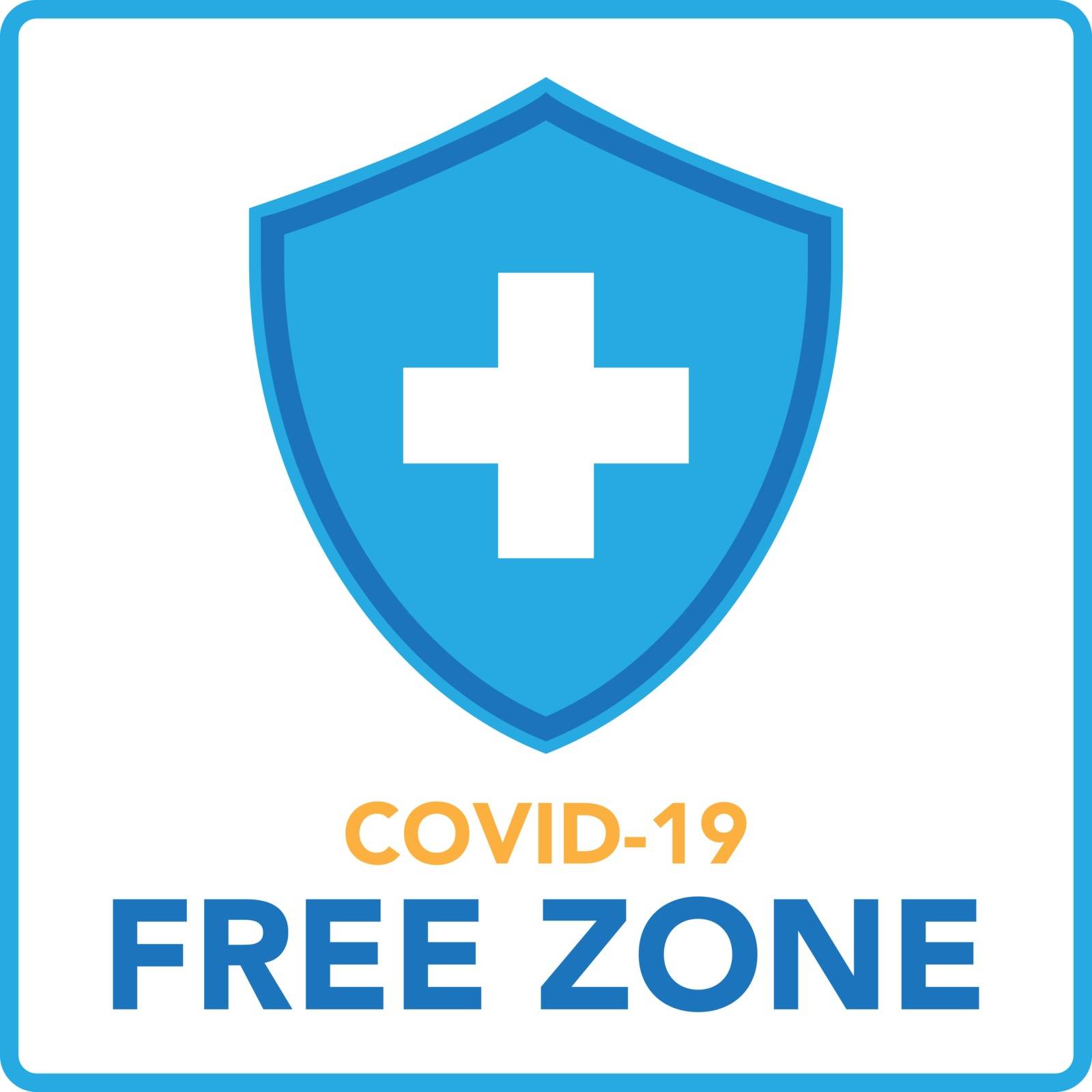 Covid free zone sign symbol. by kanate