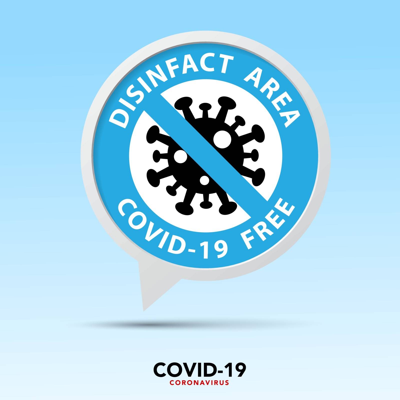 Covid free zone sign symbol by kanate