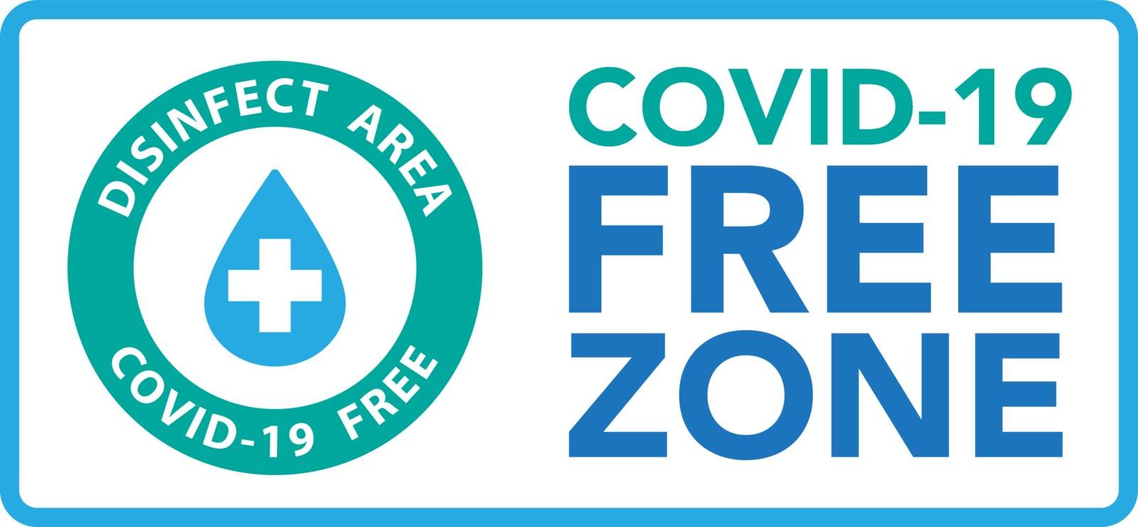 Covid free zone sign.Vector eps10