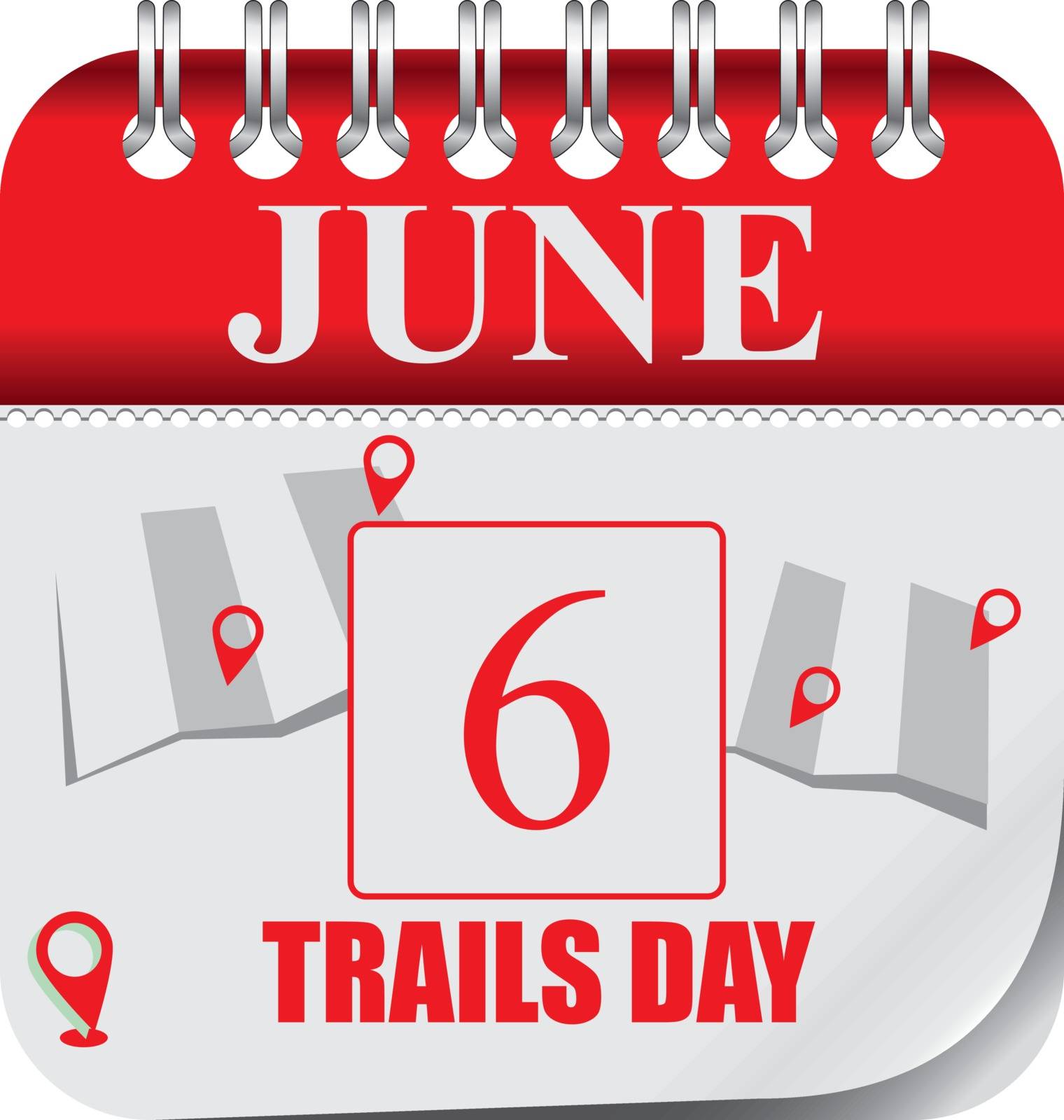 Calendar with perforation for changing dates - june Trails Day