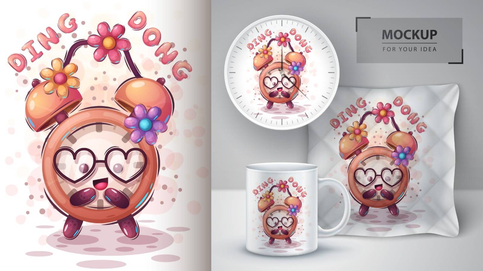 Love alarm clock poster and merchandising. by rwgusev