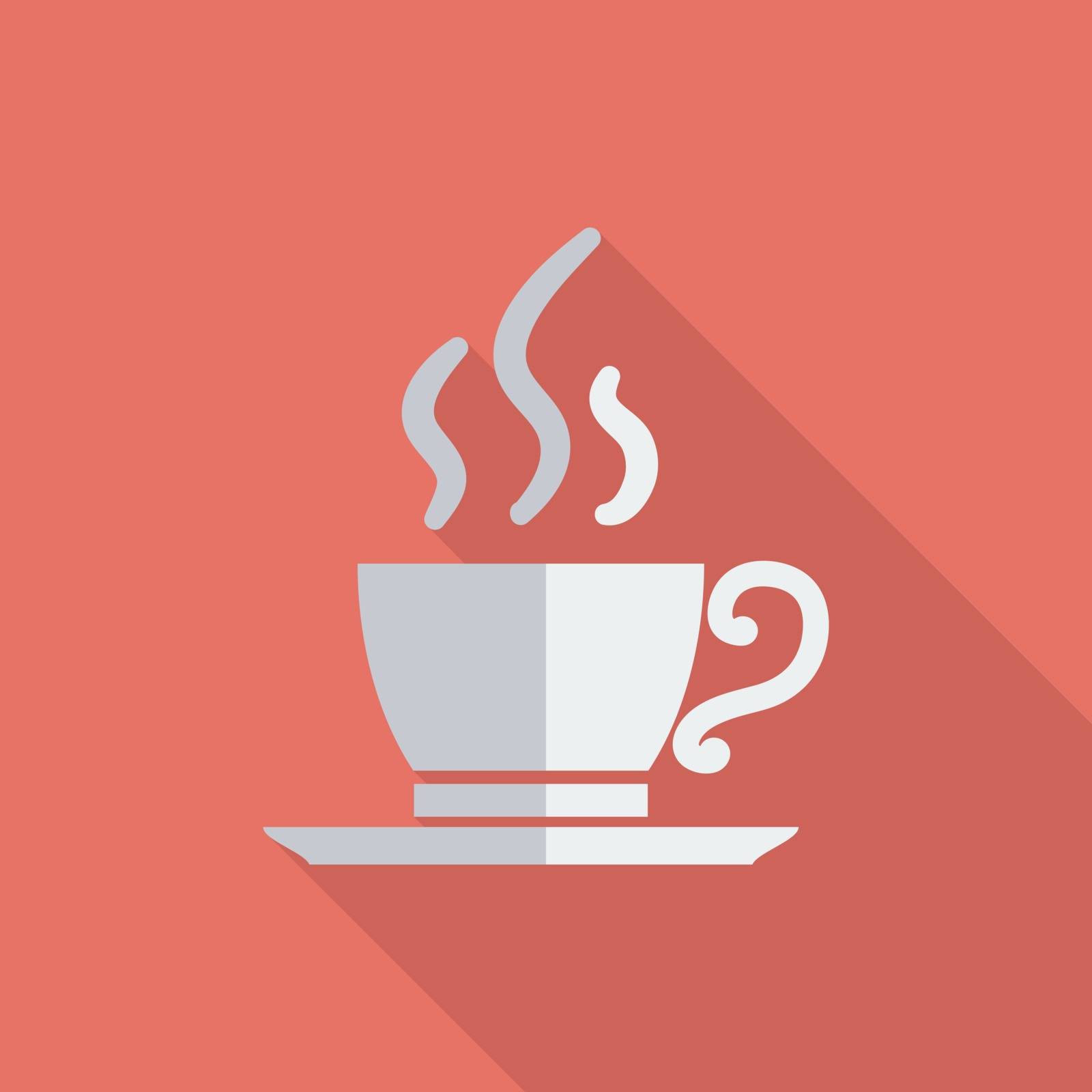 Cafe icon. Flat vector related icon with long shadow for web and mobile applications. It can be used as - logo, pictogram, icon, infographic element. Vector Illustration.