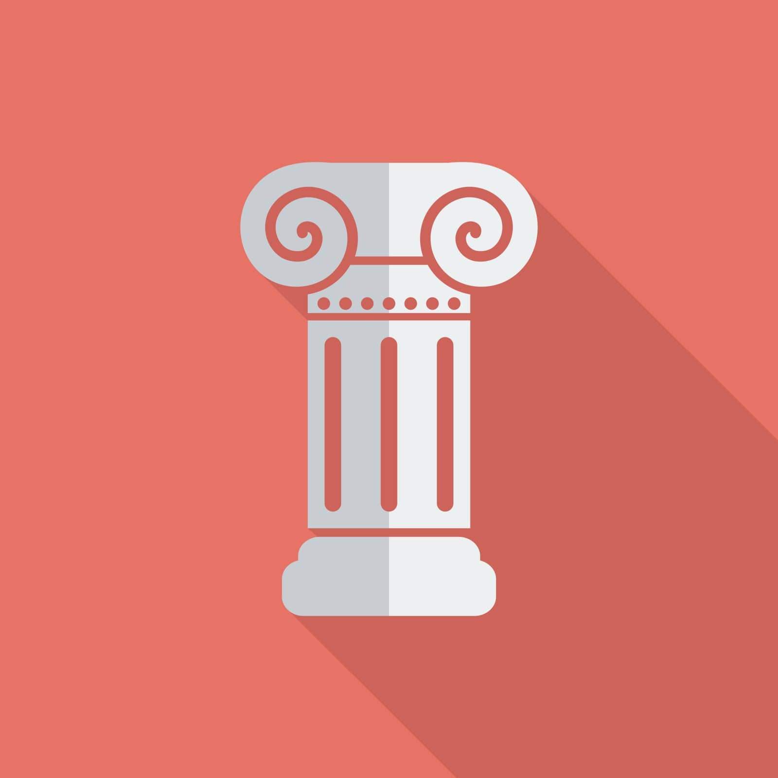 Column icon. Flat vector related icon with long shadow for web and mobile applications. It can be used as - logo, pictogram, icon, infographic element. Vector Illustration.