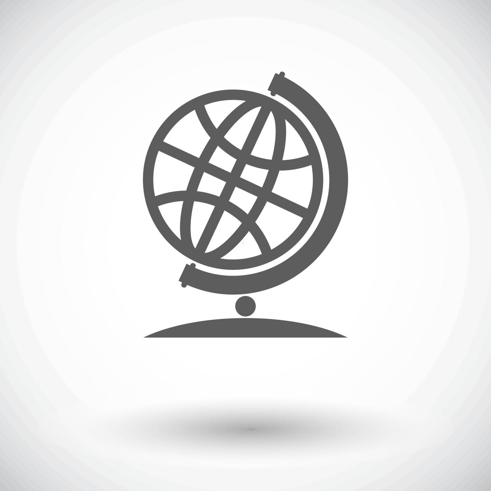 School globe. Single flat icon on white background. Vector illustration.