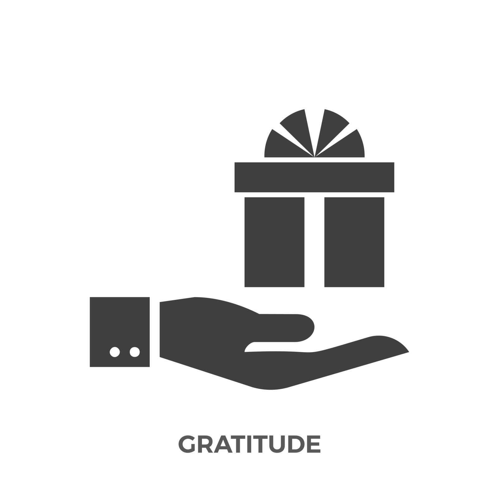 Gratitude Glyph Vector Icon Isolated on the White Background.