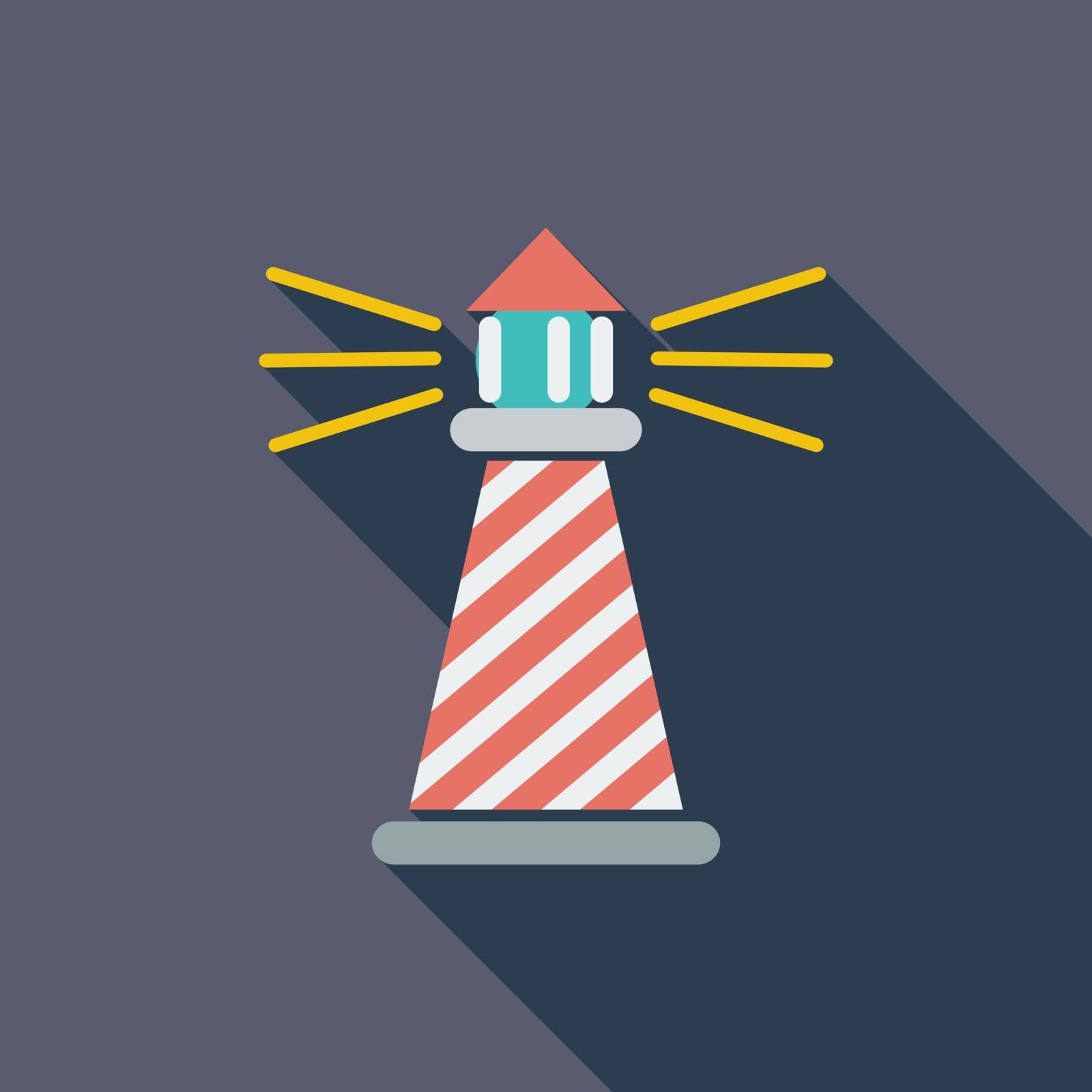 Lighthouse icon. Flat vector related icon with long shadow for web and mobile applications. It can be used as - logo, pictogram, icon, infographic element. Vector Illustration.