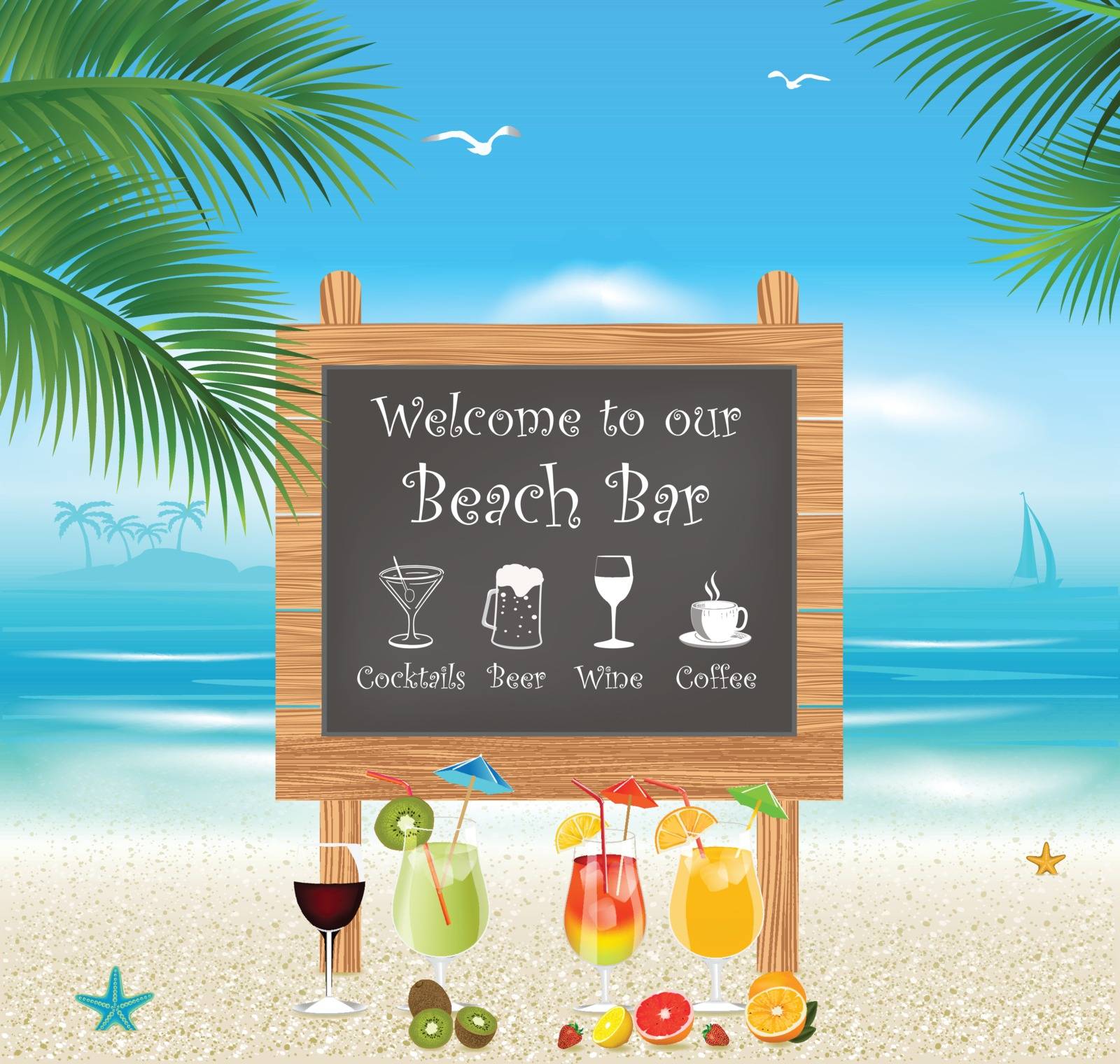 Beach bar menu by monicaodo
