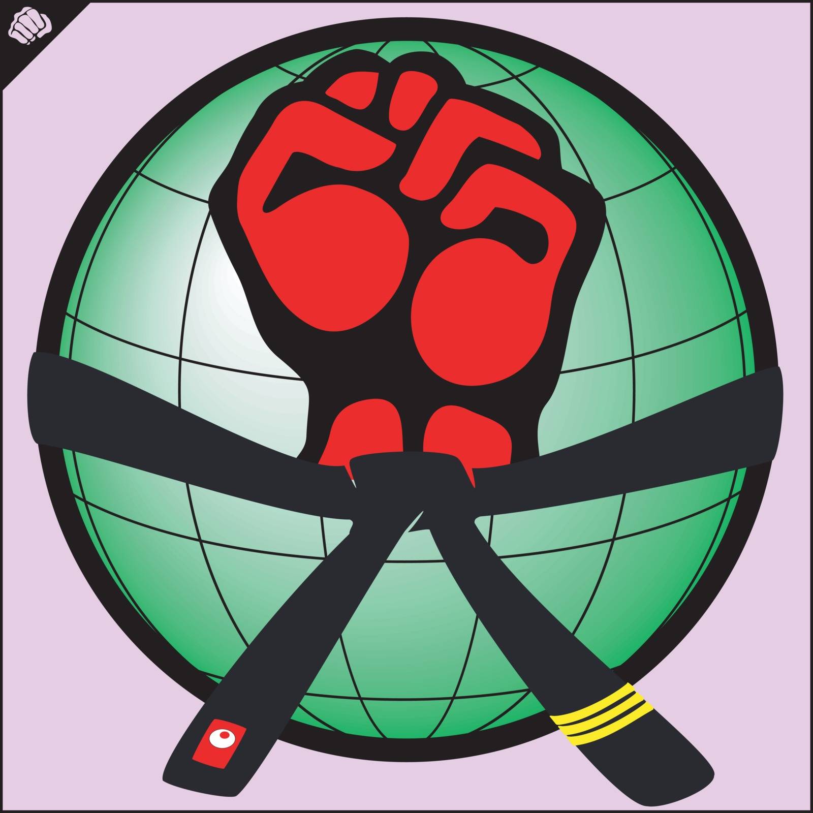 Martial art colored simbol, logo. Karate creative design emblem.