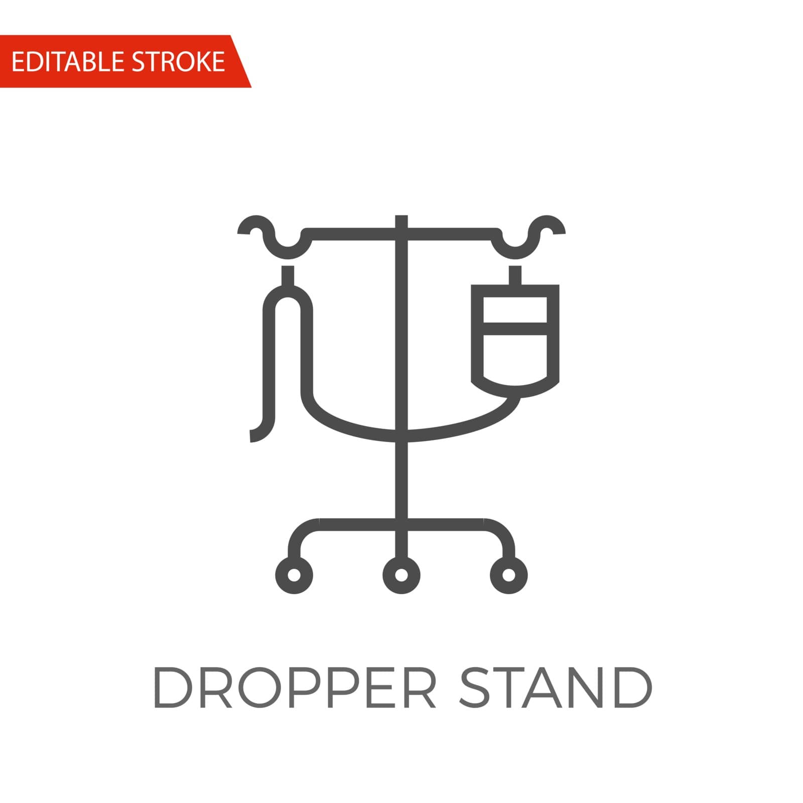 Dropper Stand Thin Line Vector Icon. Flat Icon Isolated on the White Background. Editable Stroke EPS file. Vector illustration.