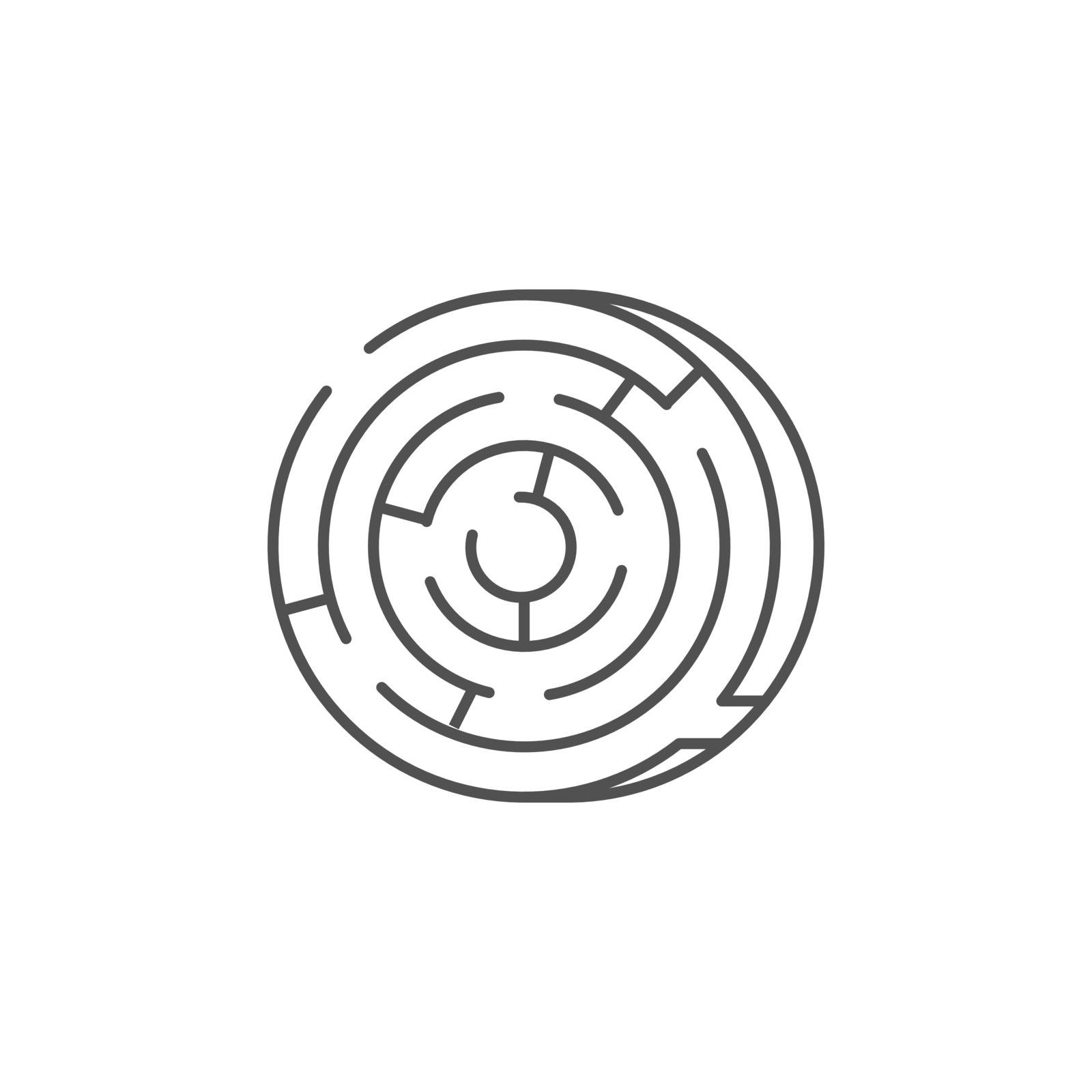 Labyrinth Icon. Labyrinth Thin Line Vector Icon. Flat icon isolated on the white background. Editable EPS file. Vector illustration.