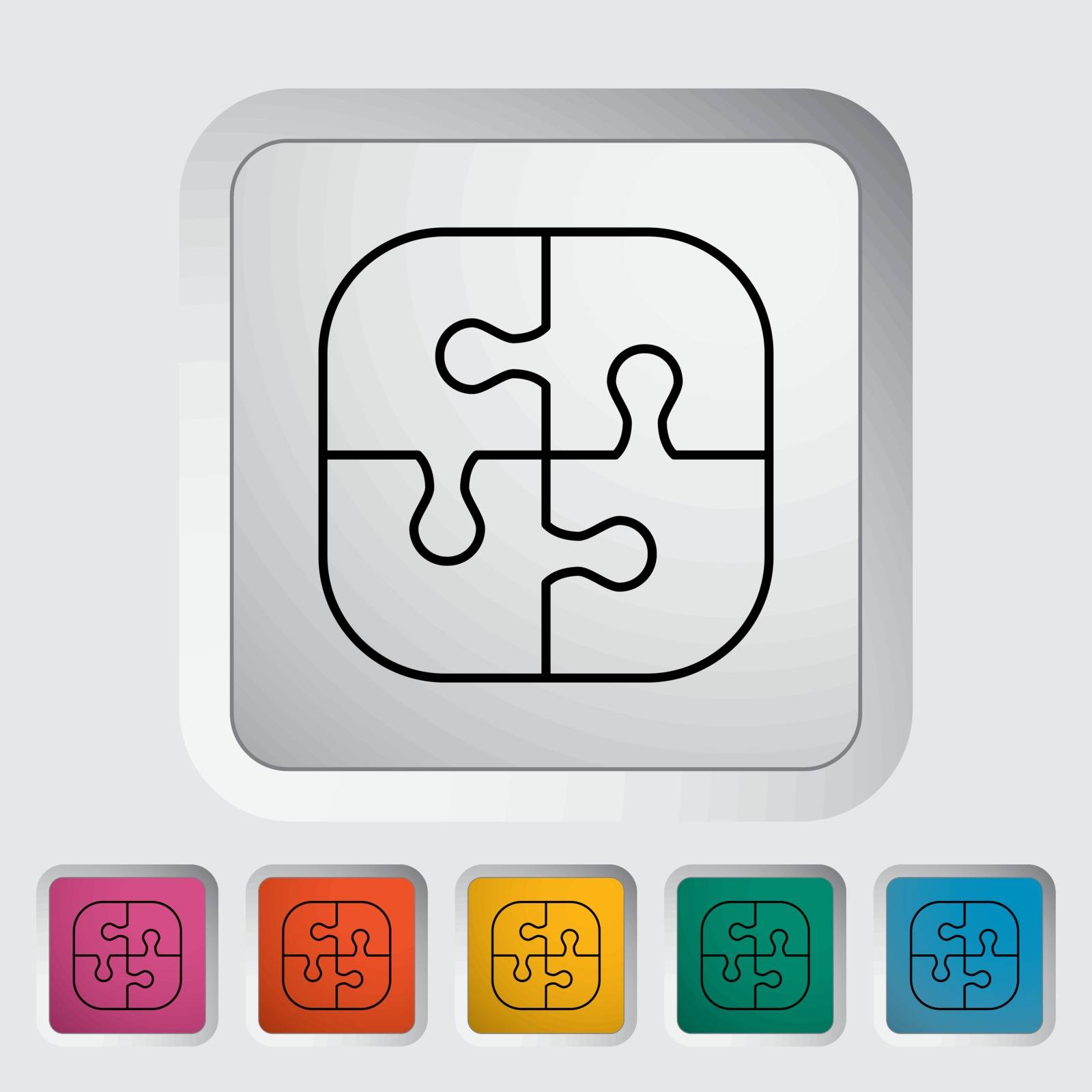 Puzzle icon. Thin line flat vector related icon for web and mobile applications. It can be used as - pictogram, icon, infographic element. Vector Illustration. 