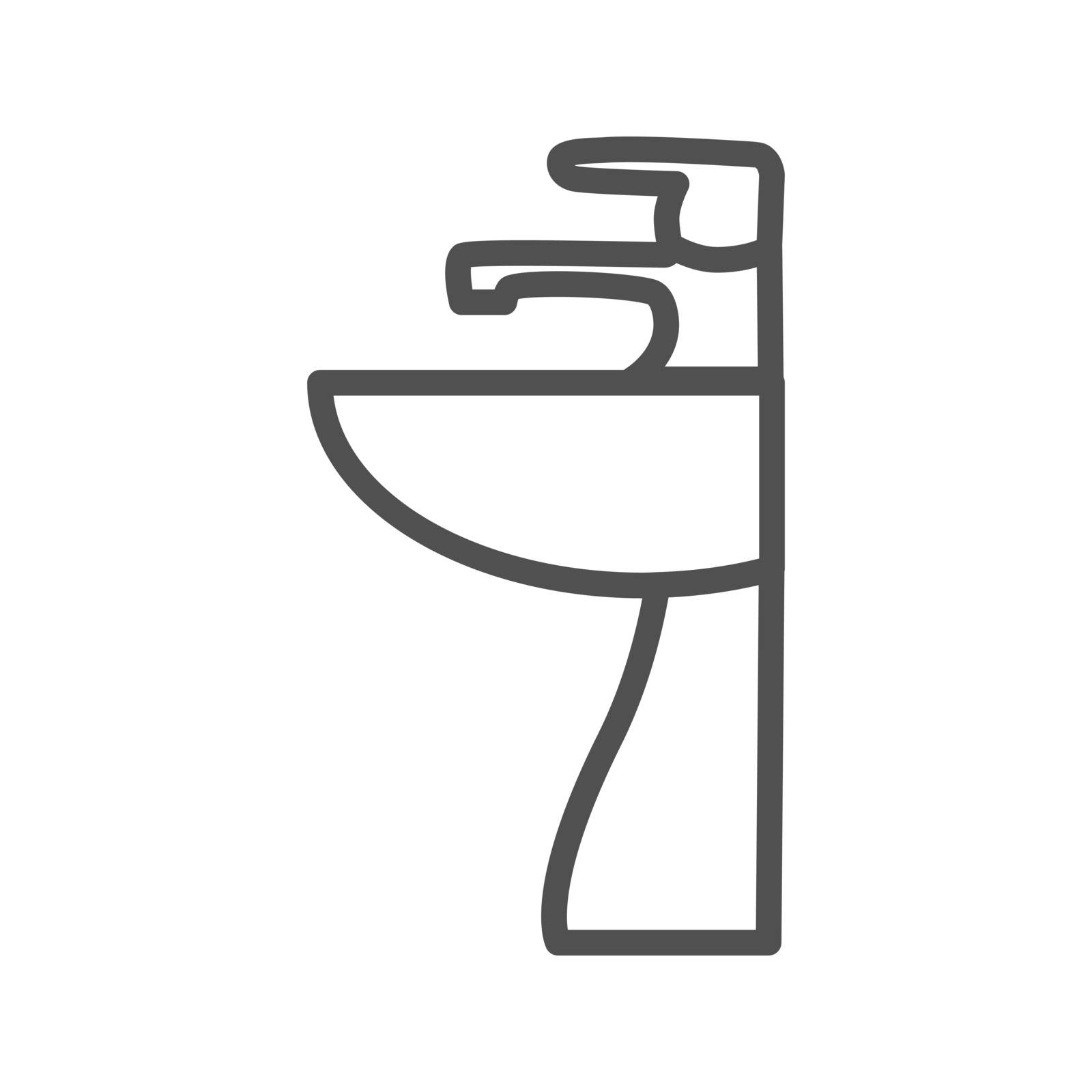 Sink Thin Line Vector Icon Isolated on the White Background.