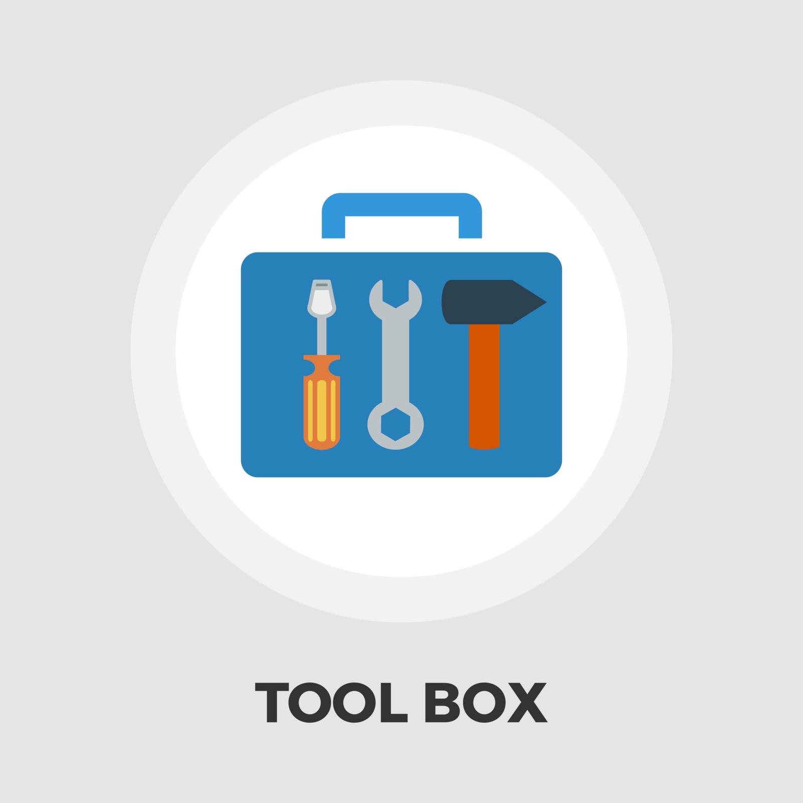 Tool box icon flat by smoki